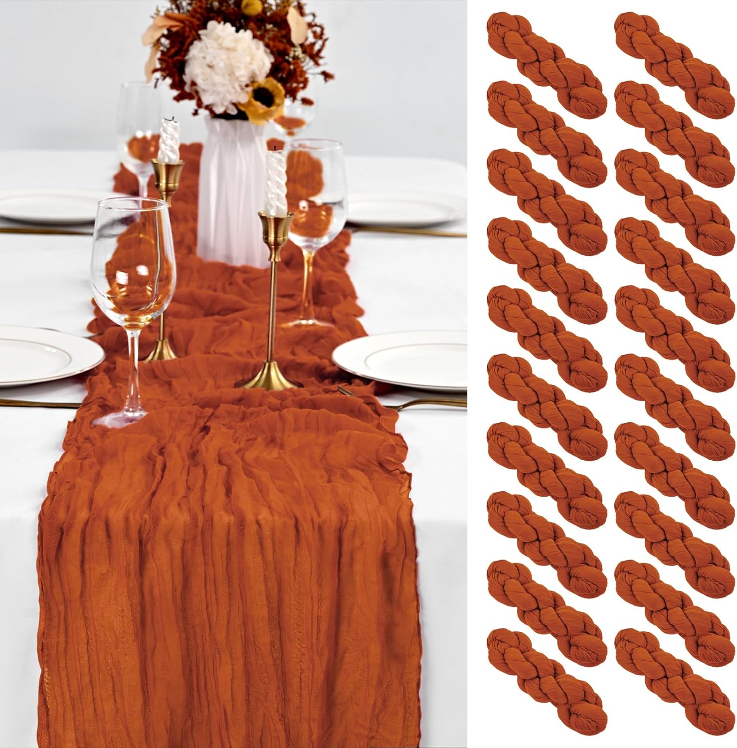 20 Pack Terracotta Cheese Cloth Table Runners