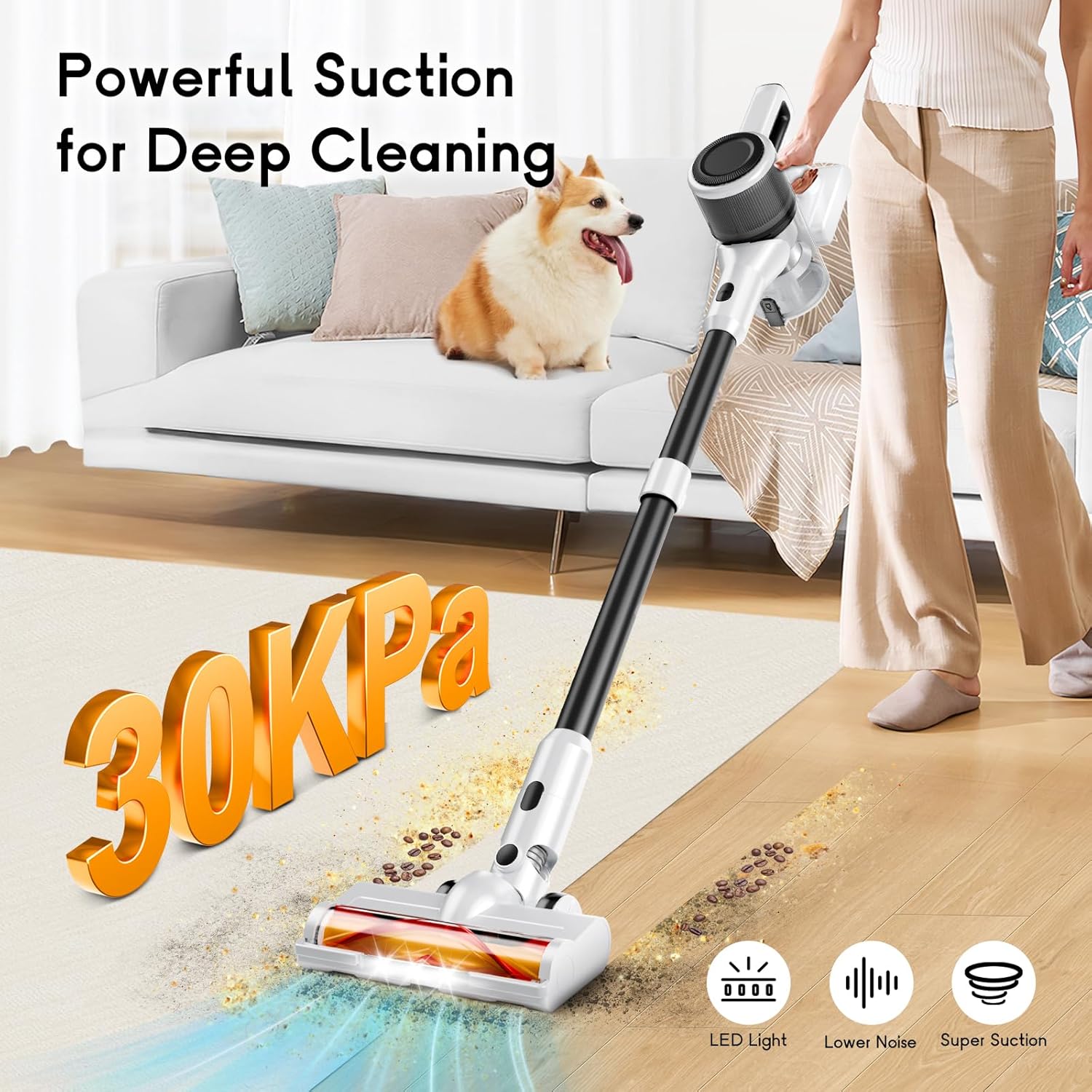 BSNAW Cordless Vacuum Cleaner 8-in-1 Stick