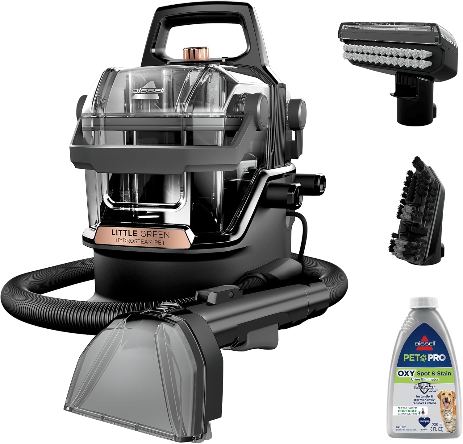 Bissell Little Green HydroSteam Carpet Cleaner with Pet Pro Oxy Spot Eliminator