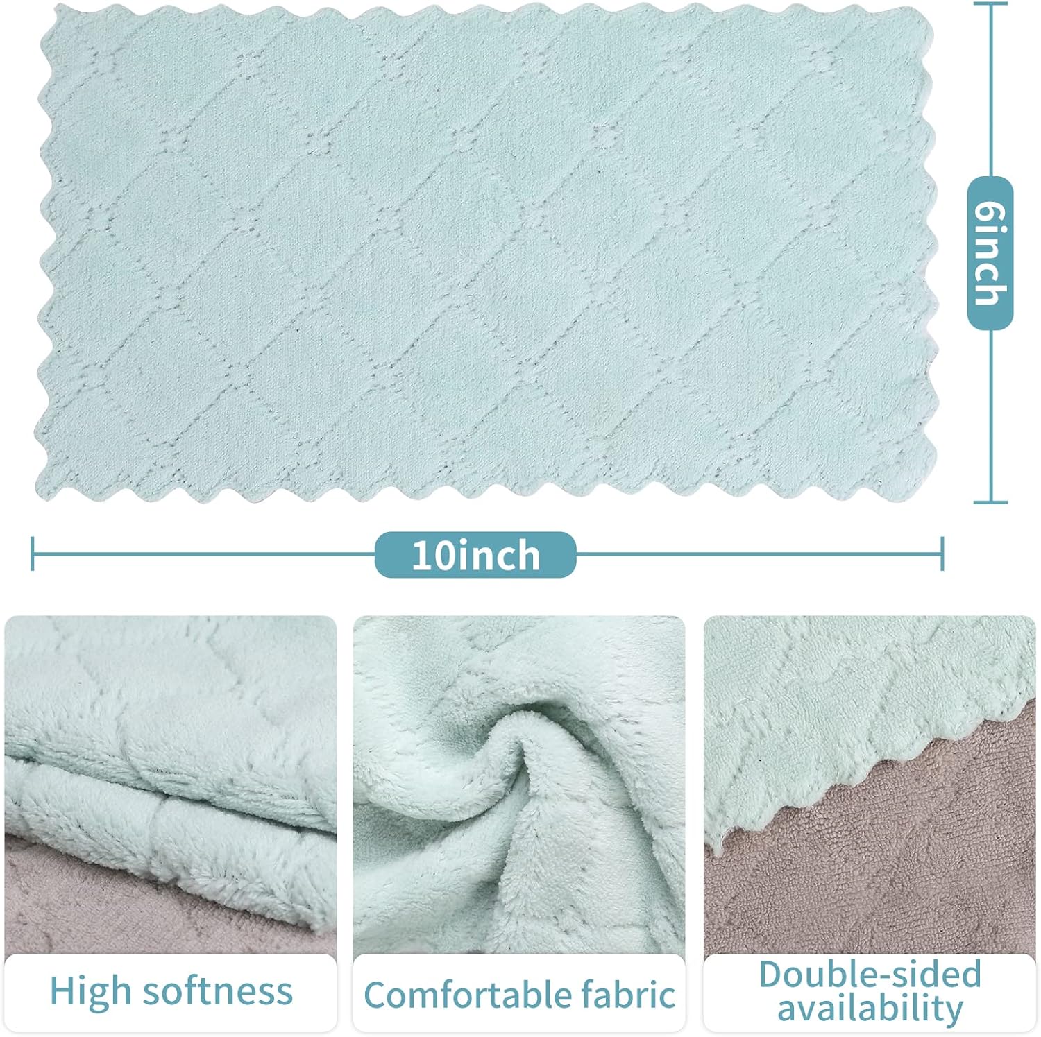 10 Pack Super Absorbent Dish Cloths Nonstick Reusable Kitchen Towels