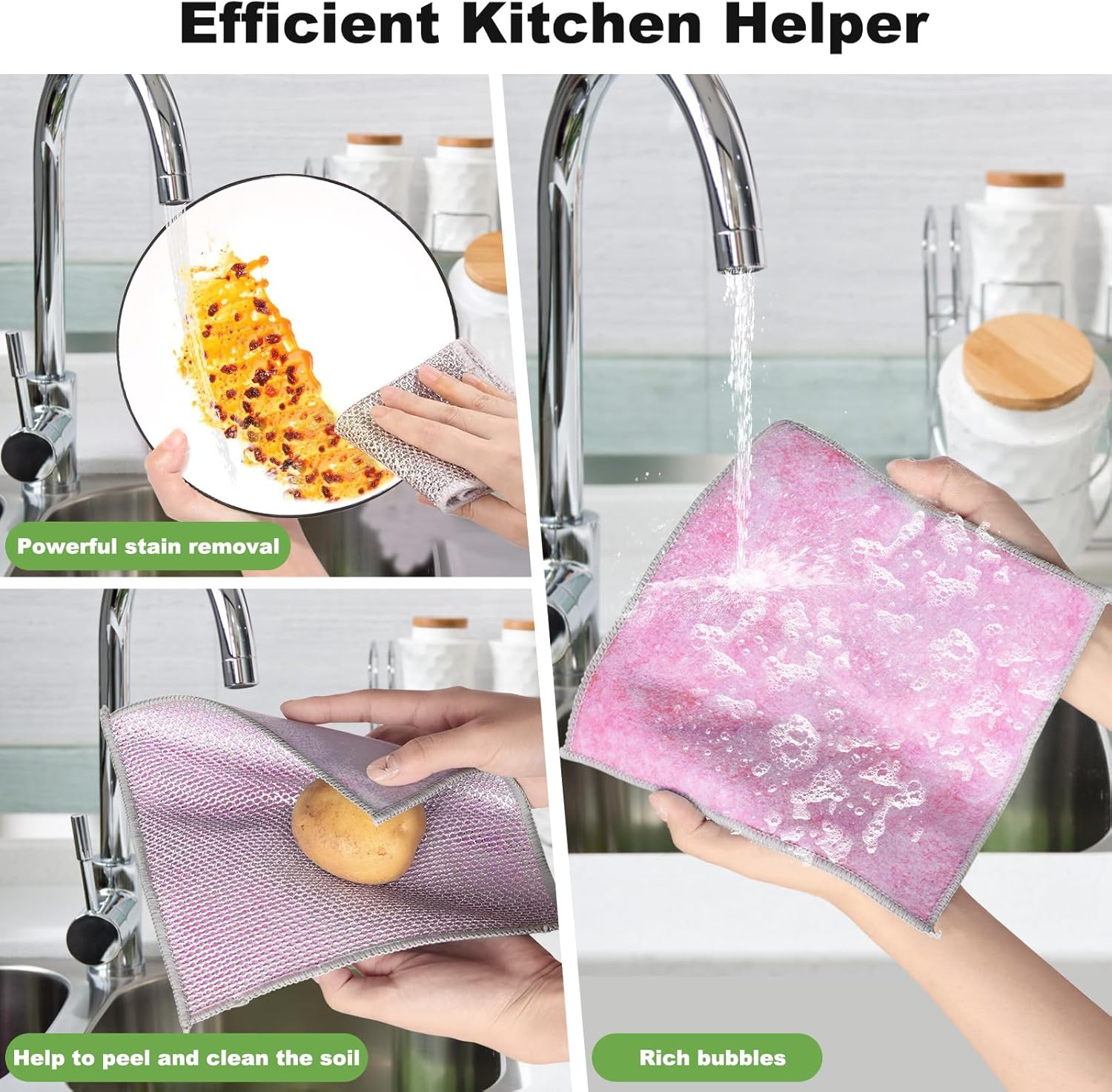 10pcs Non Scratch Metal Wire Dishcloth for Kitchen