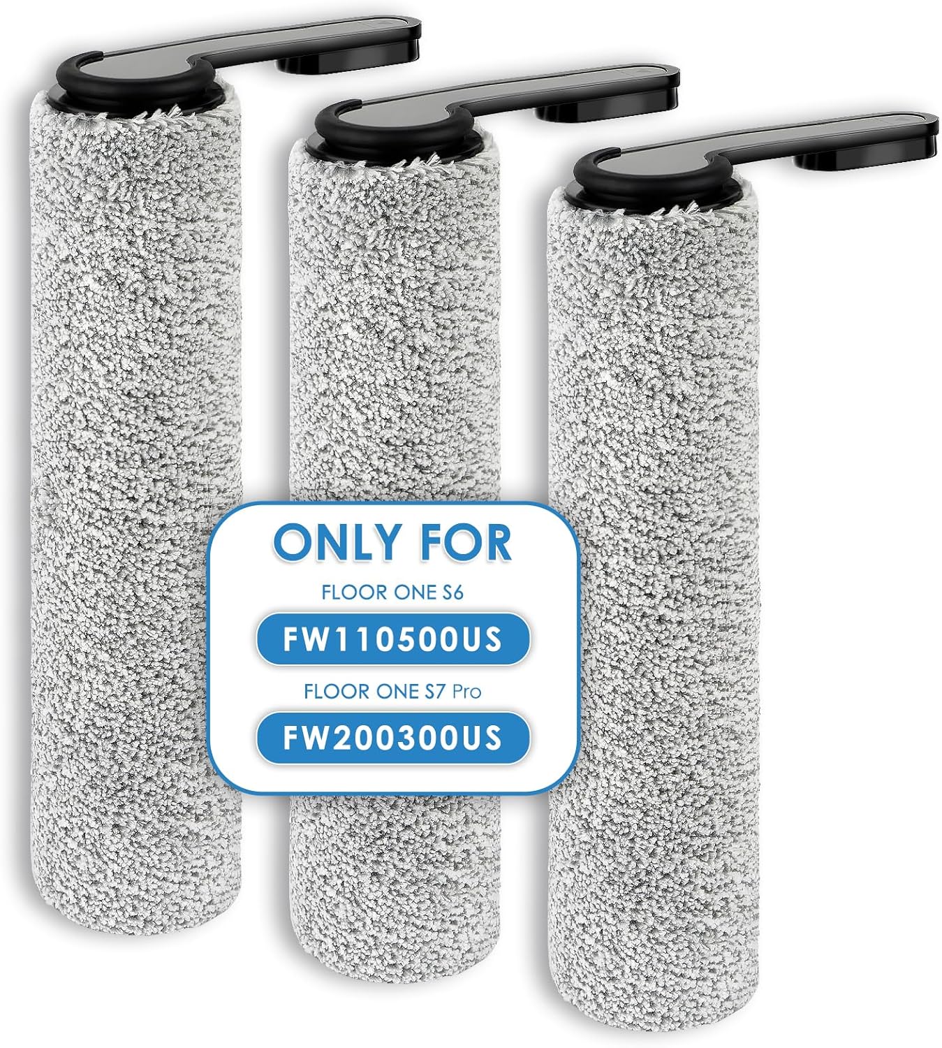 Roller Handle Not Detachable 3 Pack Replacement Brush Rollers