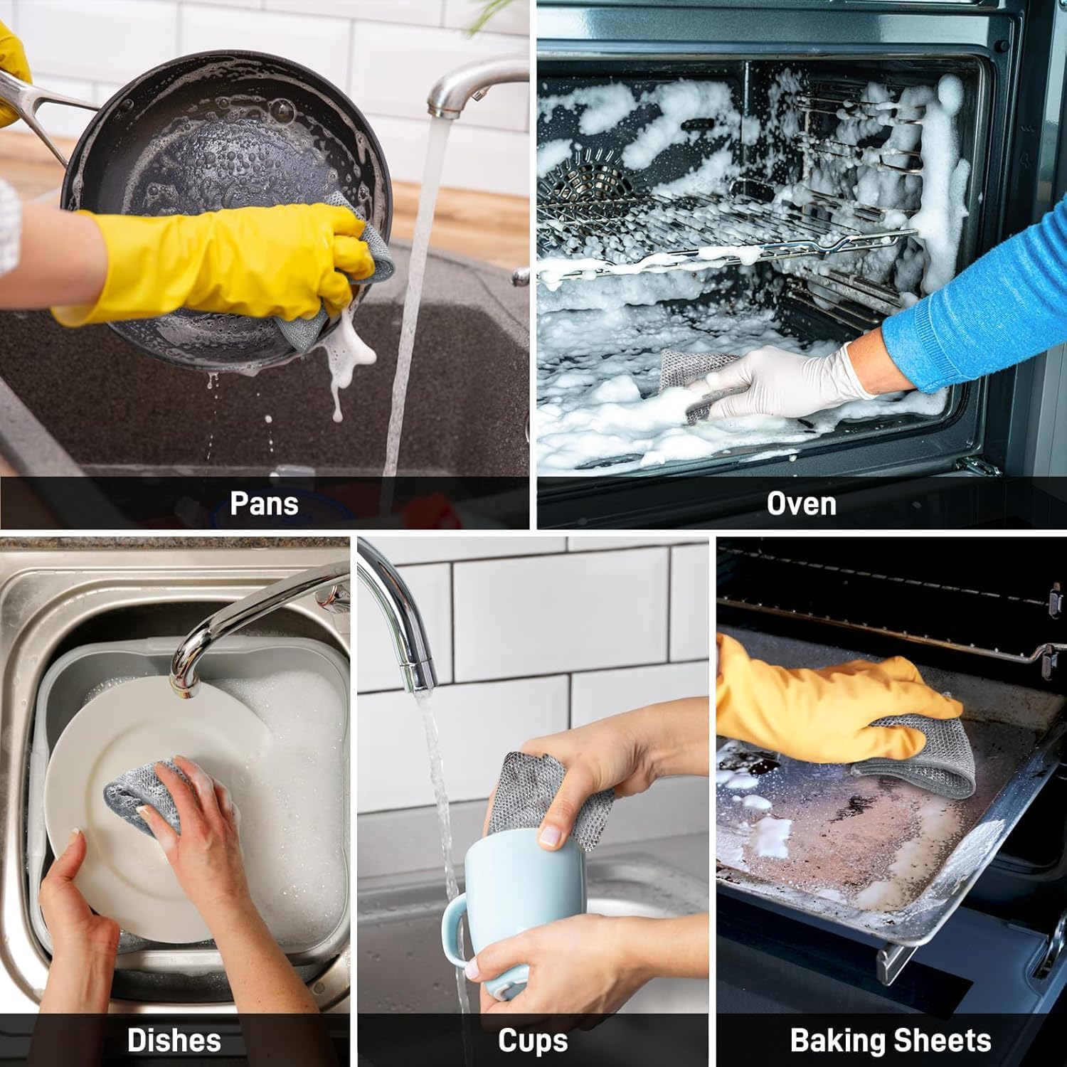 Multipurpose Wire Dish Rags 5PCS Reusable Kitchen Cleaner