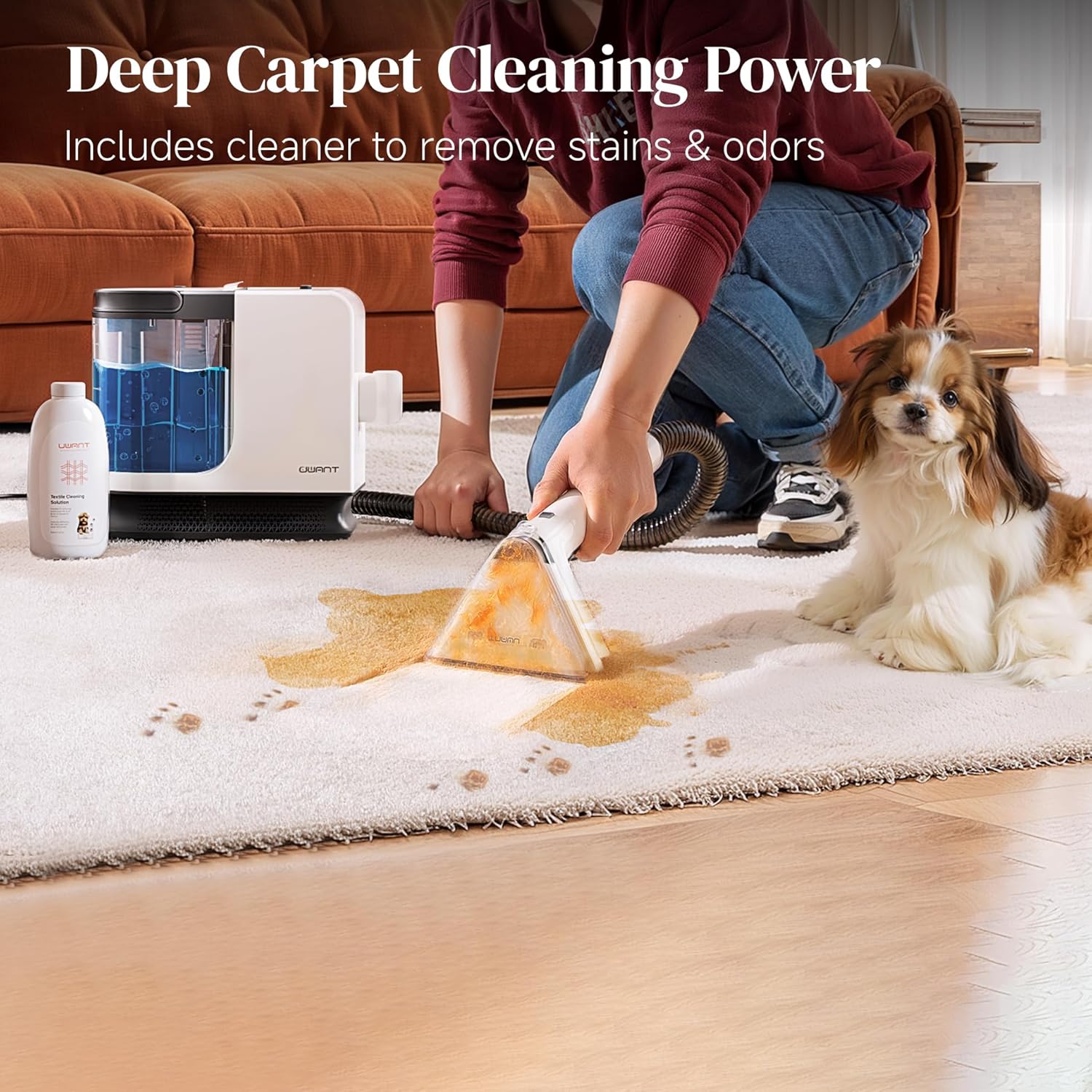 Uwant Portable Carpet Cleaner with 12000Pa Suction