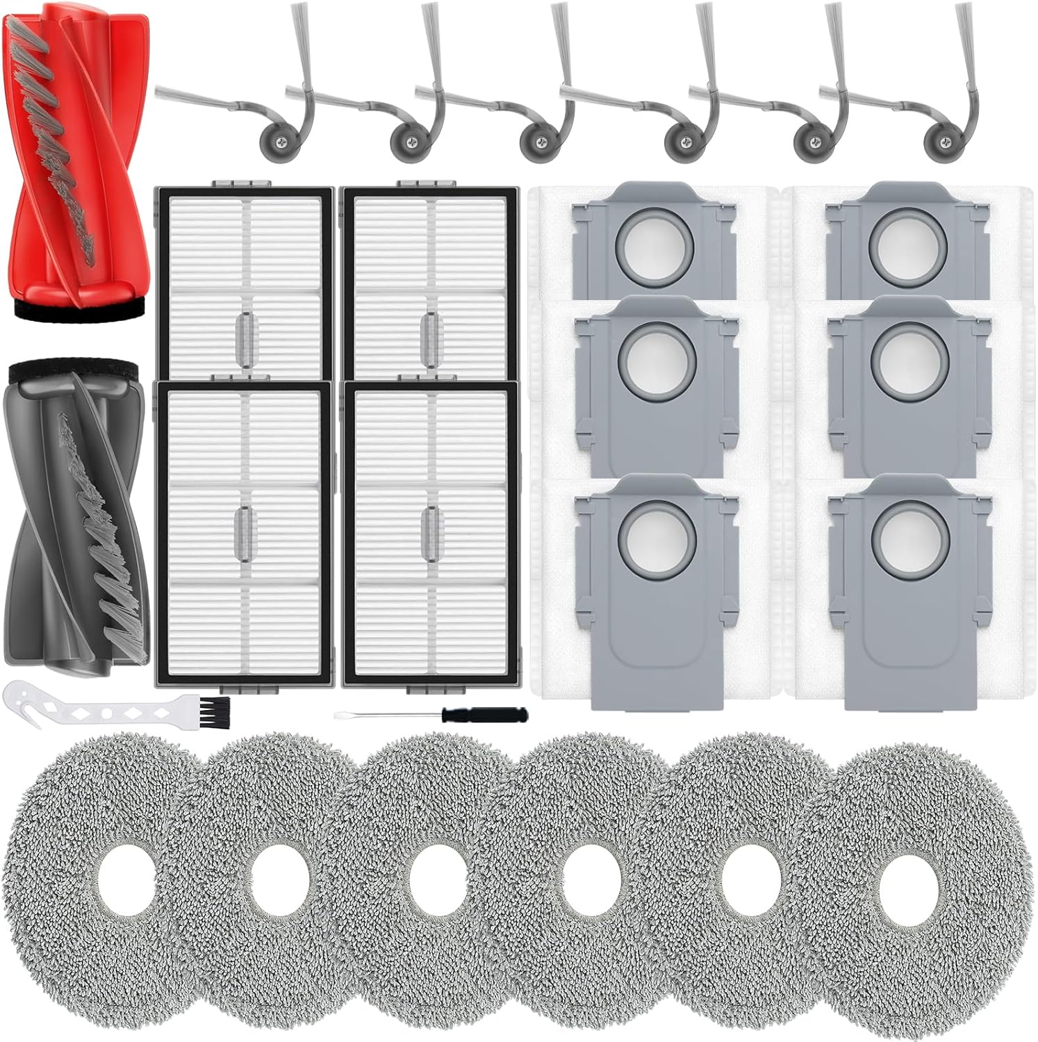 26Pcs Replacement Parts Kit for Roborock Saros 10R Robot Vacuum