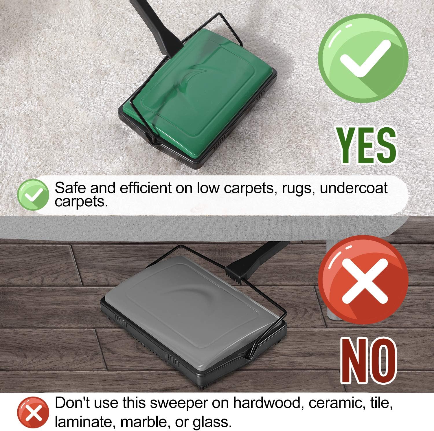 Yocada Multi-Function Carpet Sweeper for Home Office Use