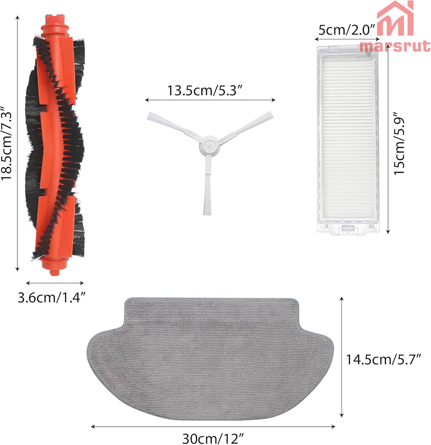 20pcs Set Xiaomi Robot Vacuum S10 S12 B106GL Replacement Parts