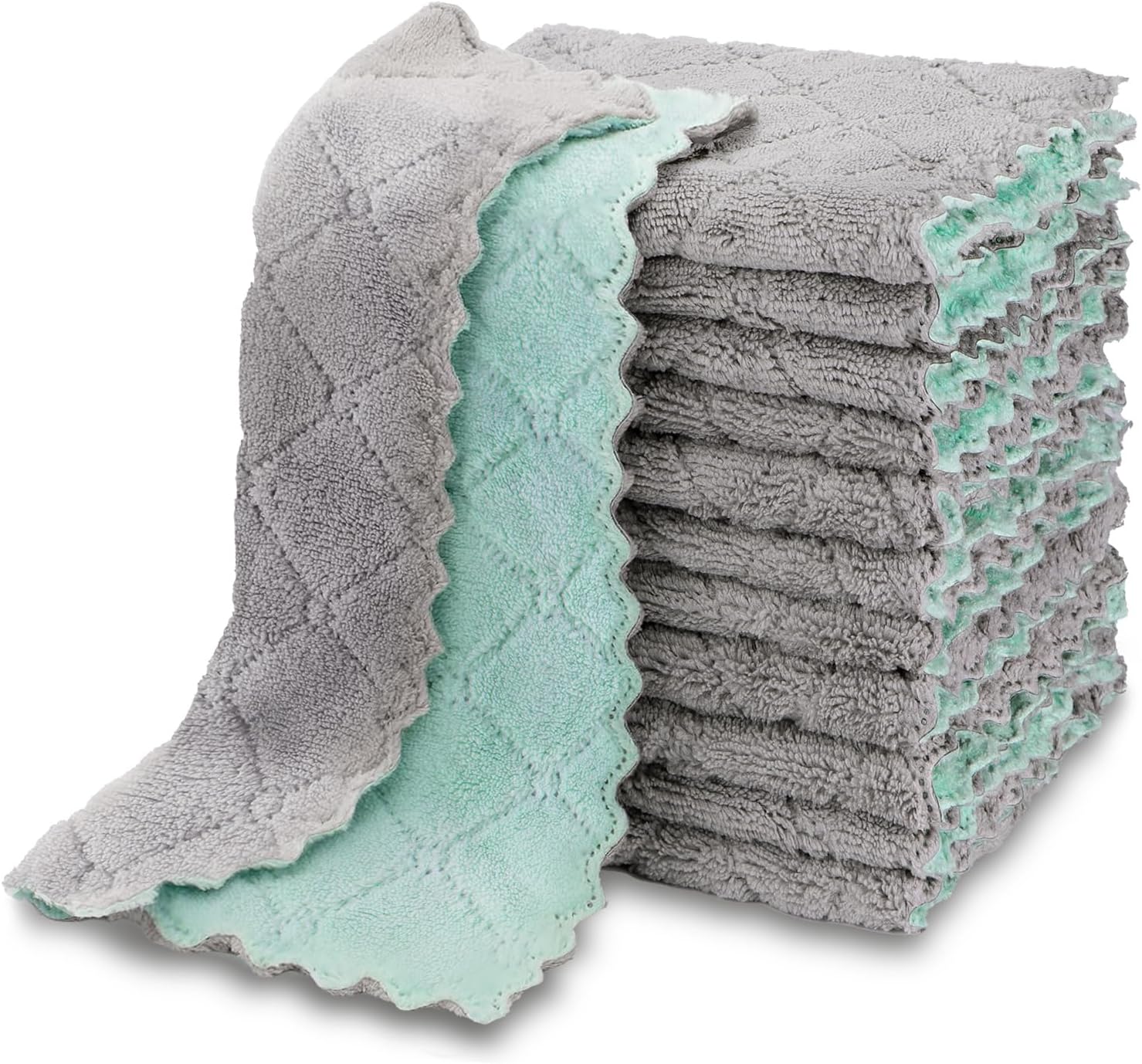 AIDEA 12 Pack Coral Fleece Dish Towels