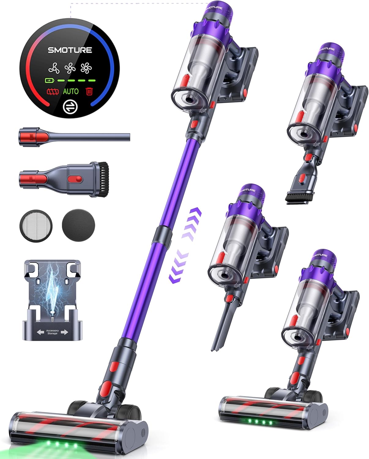 SMOTURE Cordless Vacuum Cleaner 550W 45KPA 60 Mins Runtime 1