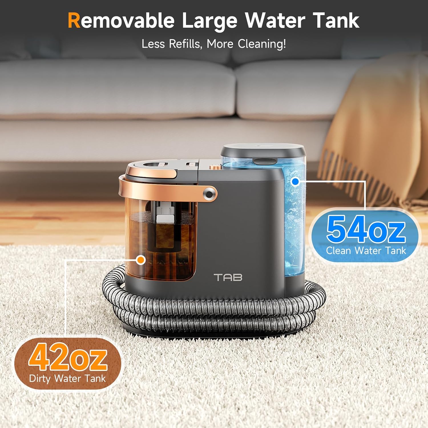 TAB Carpet Cleaner Machine with 18KPa Power