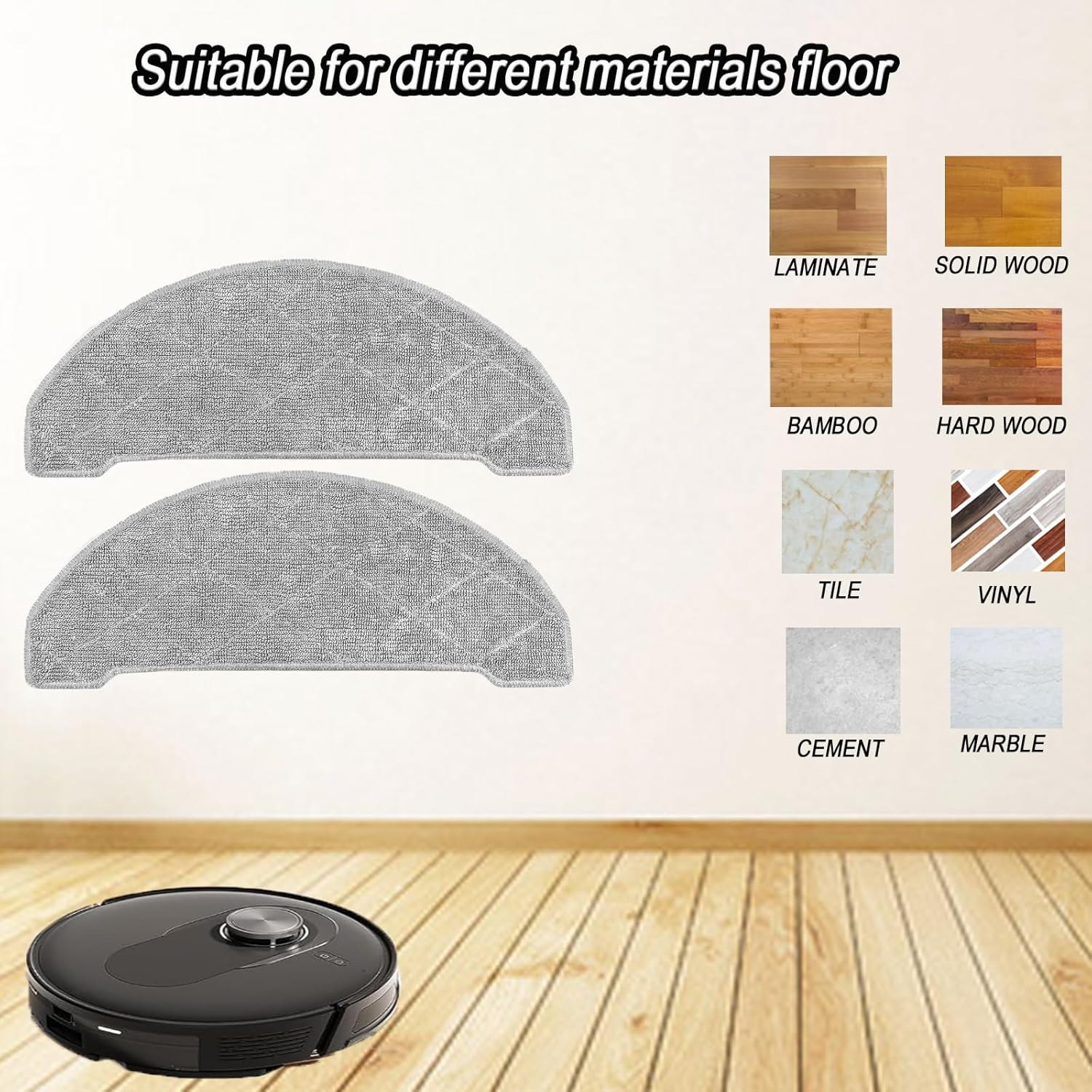 Frexusuent Mop Pad for Proscenic Q8 Q8 Max Robot Vacuum 8 Pcs