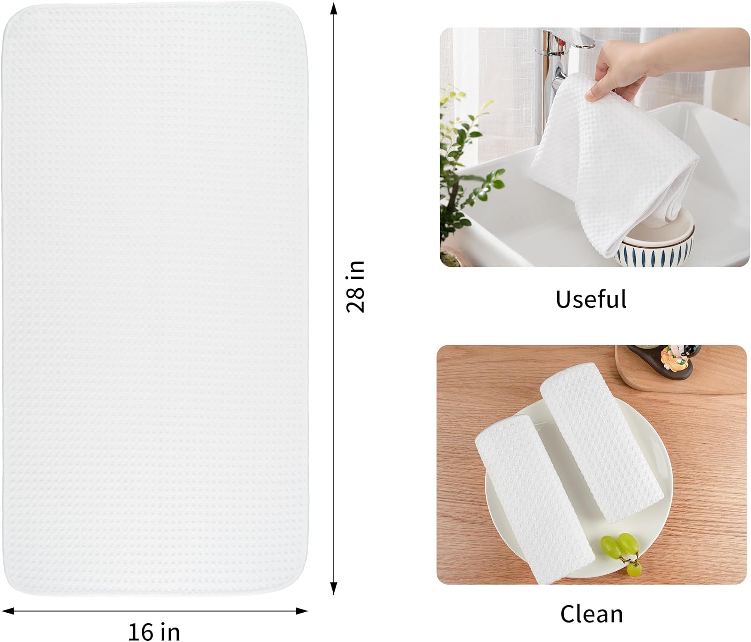 New Microfiber Kitchen Towels Waffle Weave Set of 2