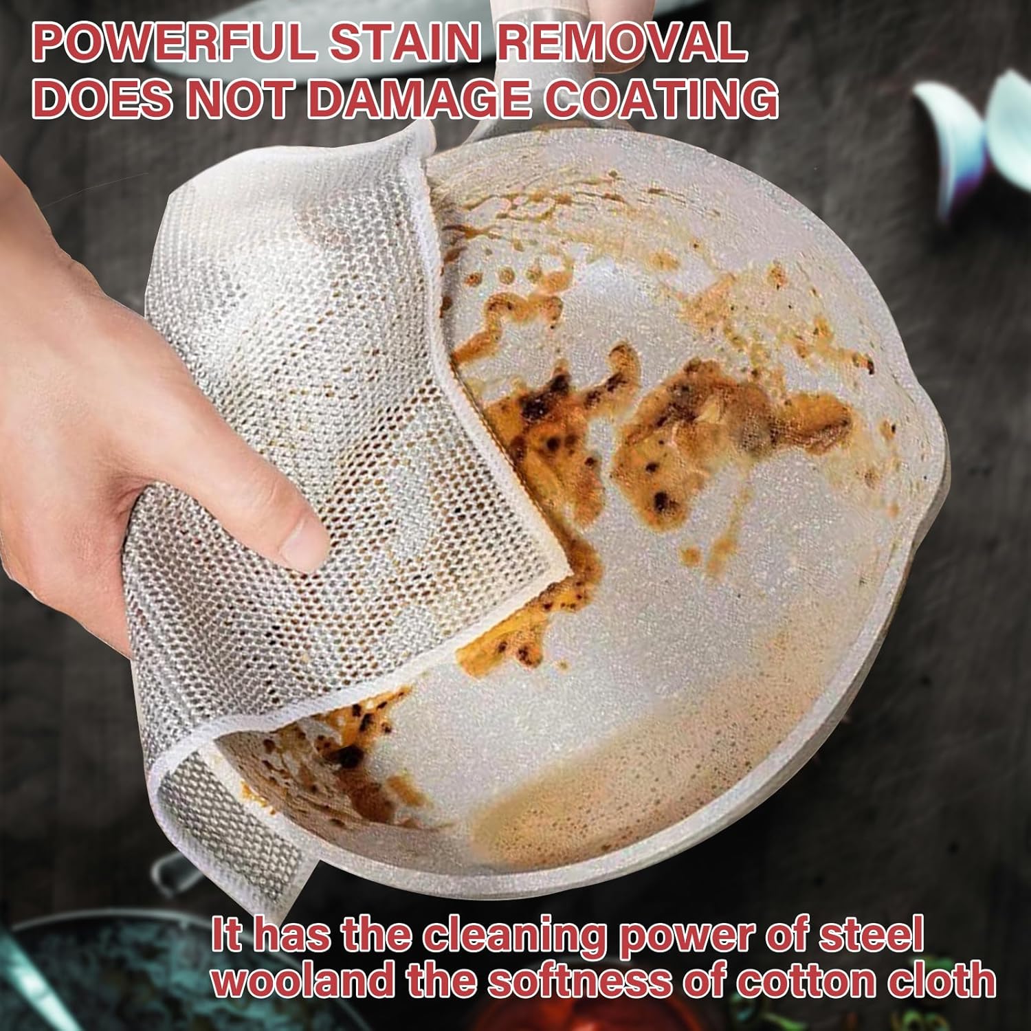 10 Pack Multi Functional Wire Dishcloth Double Layer Scratch Resistant Reusable Durable