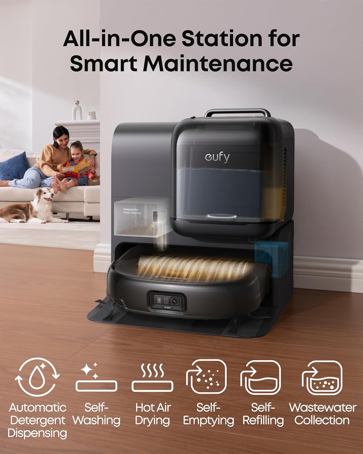 Eufy E28 Omni Robot Vacuum and Mop Combo with HydroJet System