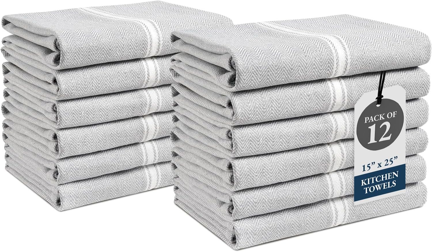 Lane Linen Kitchen Towel Set 12 Pack 14x25 Inch Tea Towels