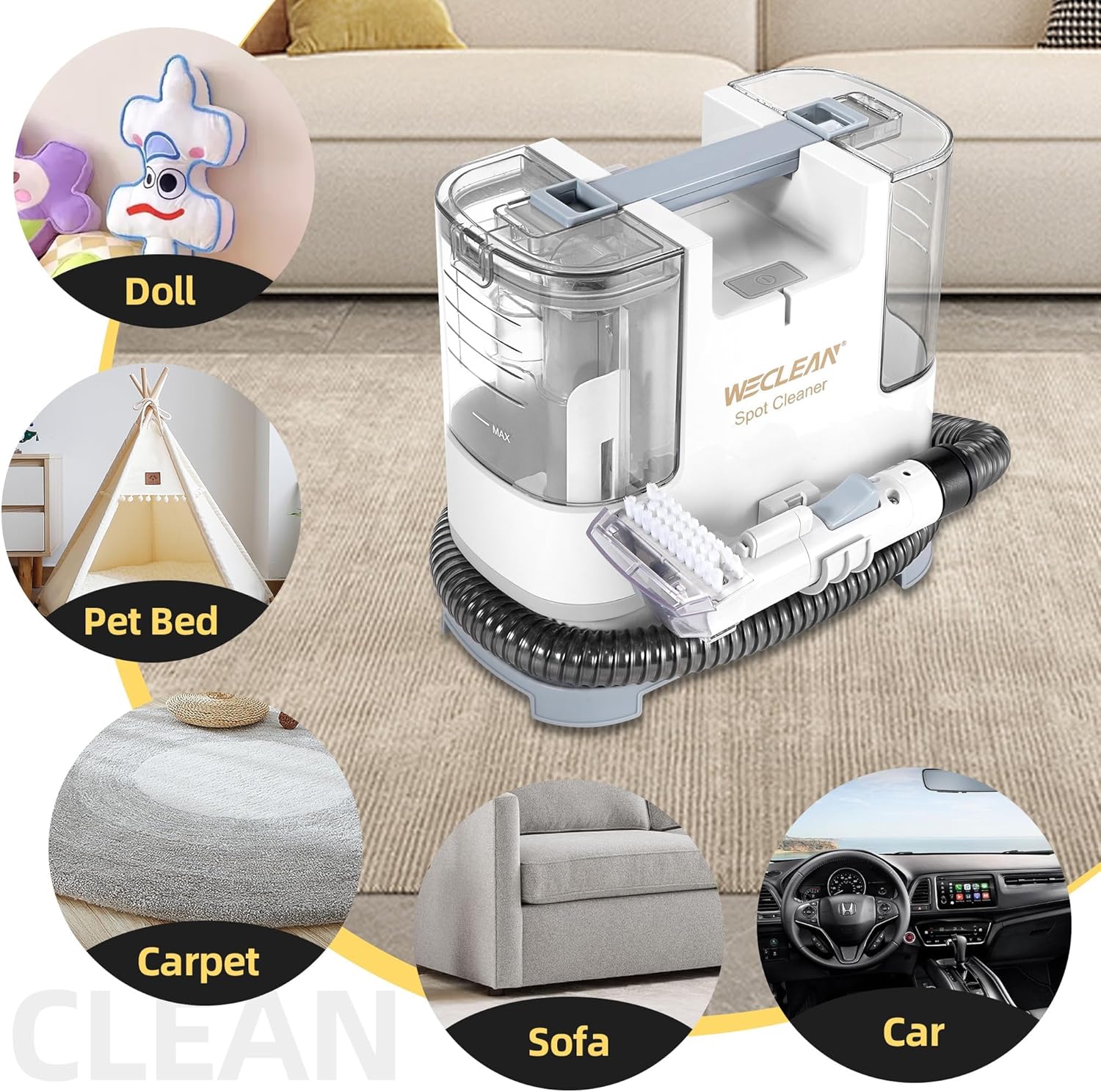 WECLEAN C1 Portable Carpet Cleaner for Deep Cleaning