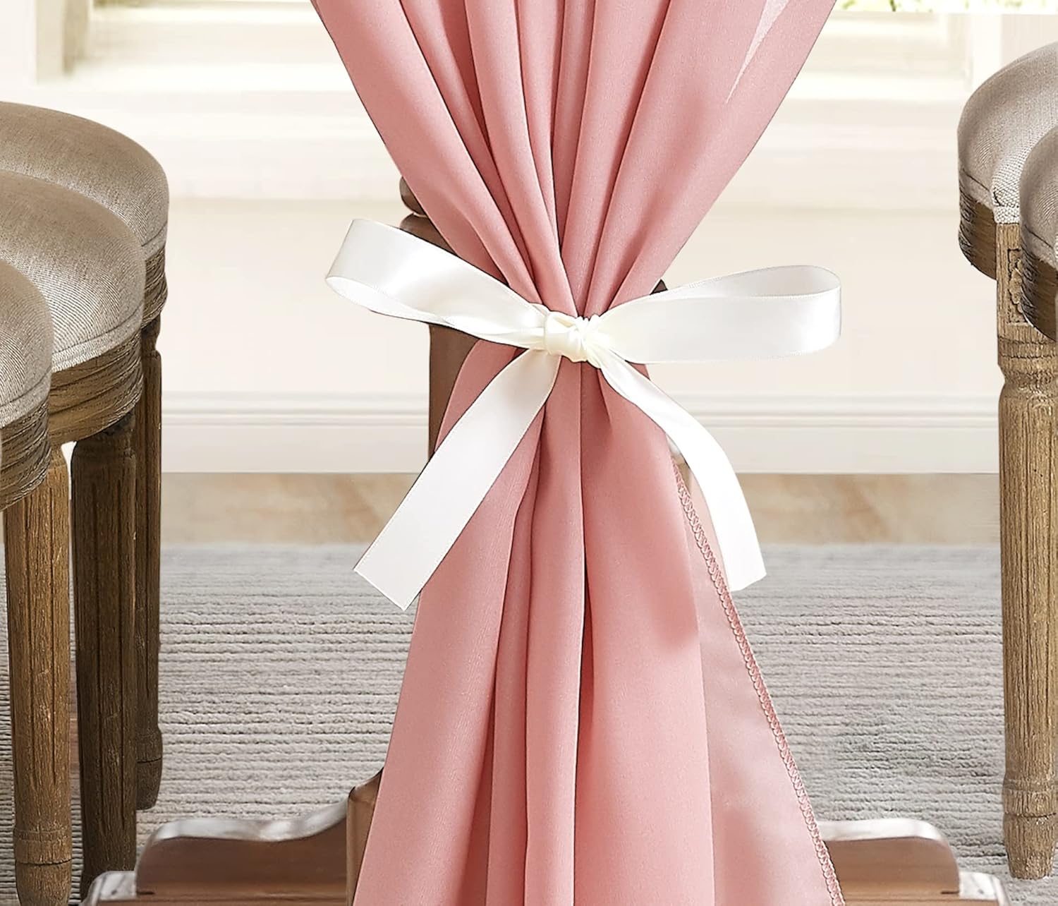 Dusty Rose Chiffon Fabric 35x192 Inch Table Runner 1