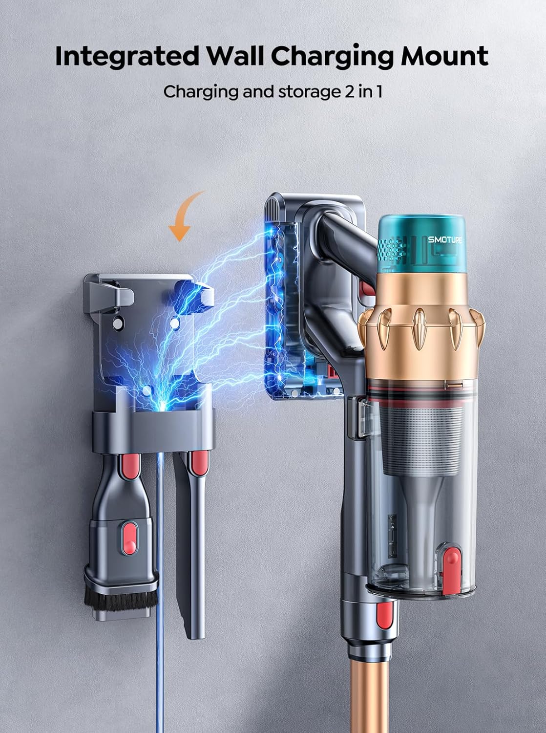 SMOTURE Cordless Vacuum Cleaner 550W 45KPA 60 Mins Runtime