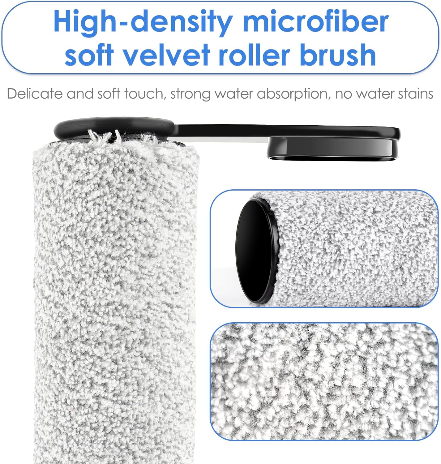 Roller Handle Not Detachable 3 Pack Replacement Brush Rollers