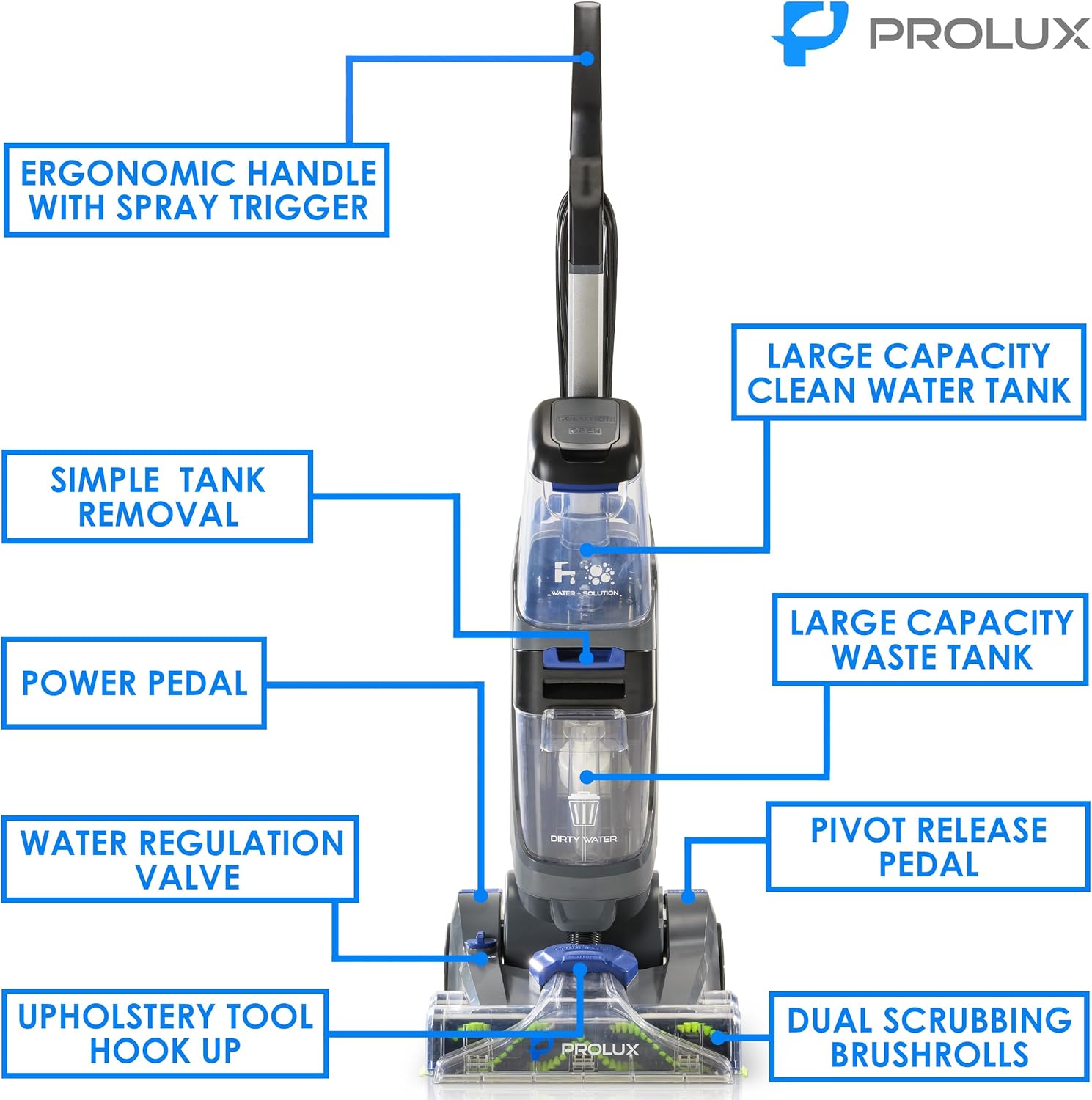 Prolux Carpet and Upholstery Shampooer with Upholstery Attachment