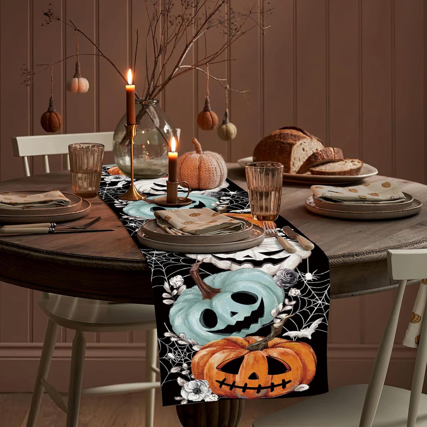 Baccessor Halloween Table Runner Spooky Design 13x72 Inch
