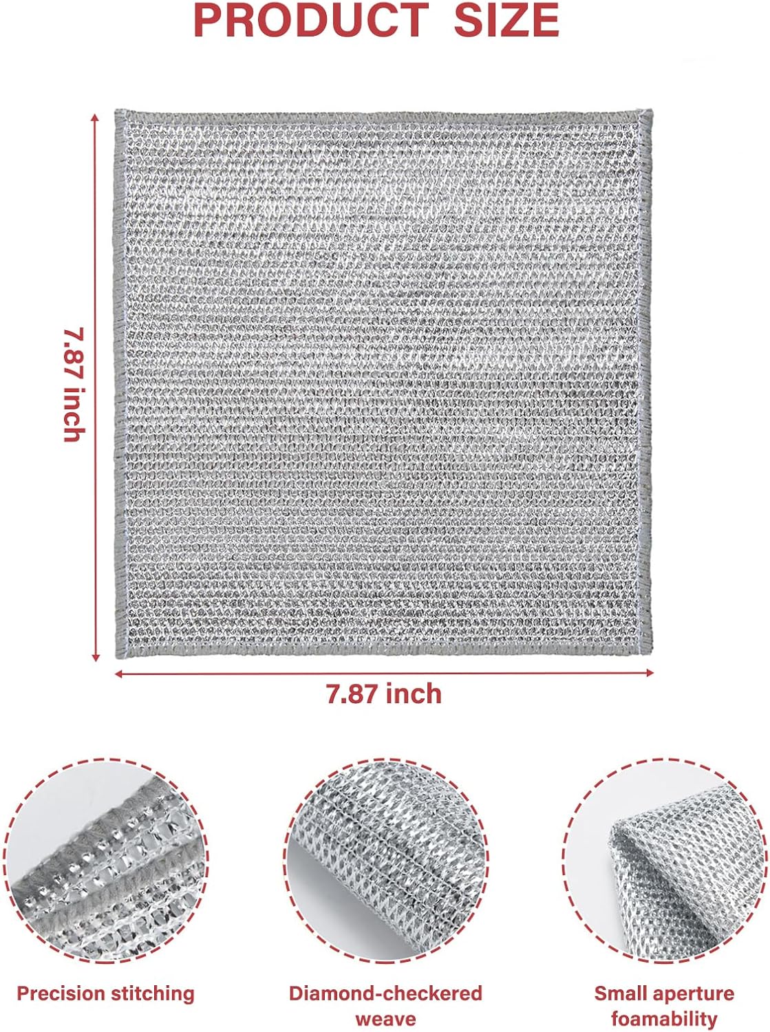 10 Pack Multi Functional Wire Dishcloth Double Layer Scratch Resistant Reusable Durable