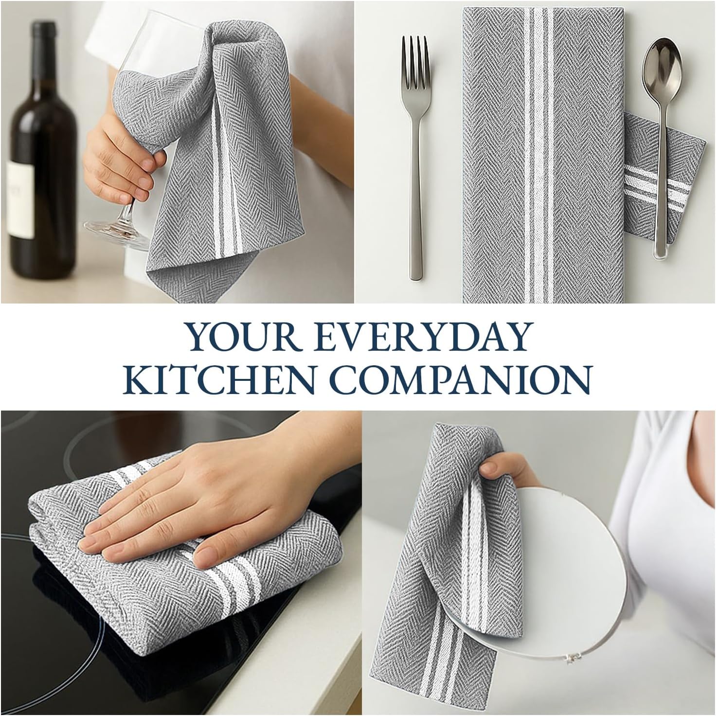 Lane Linen Kitchen Towel Set 12 Pack 14x25 Inch Tea Towels