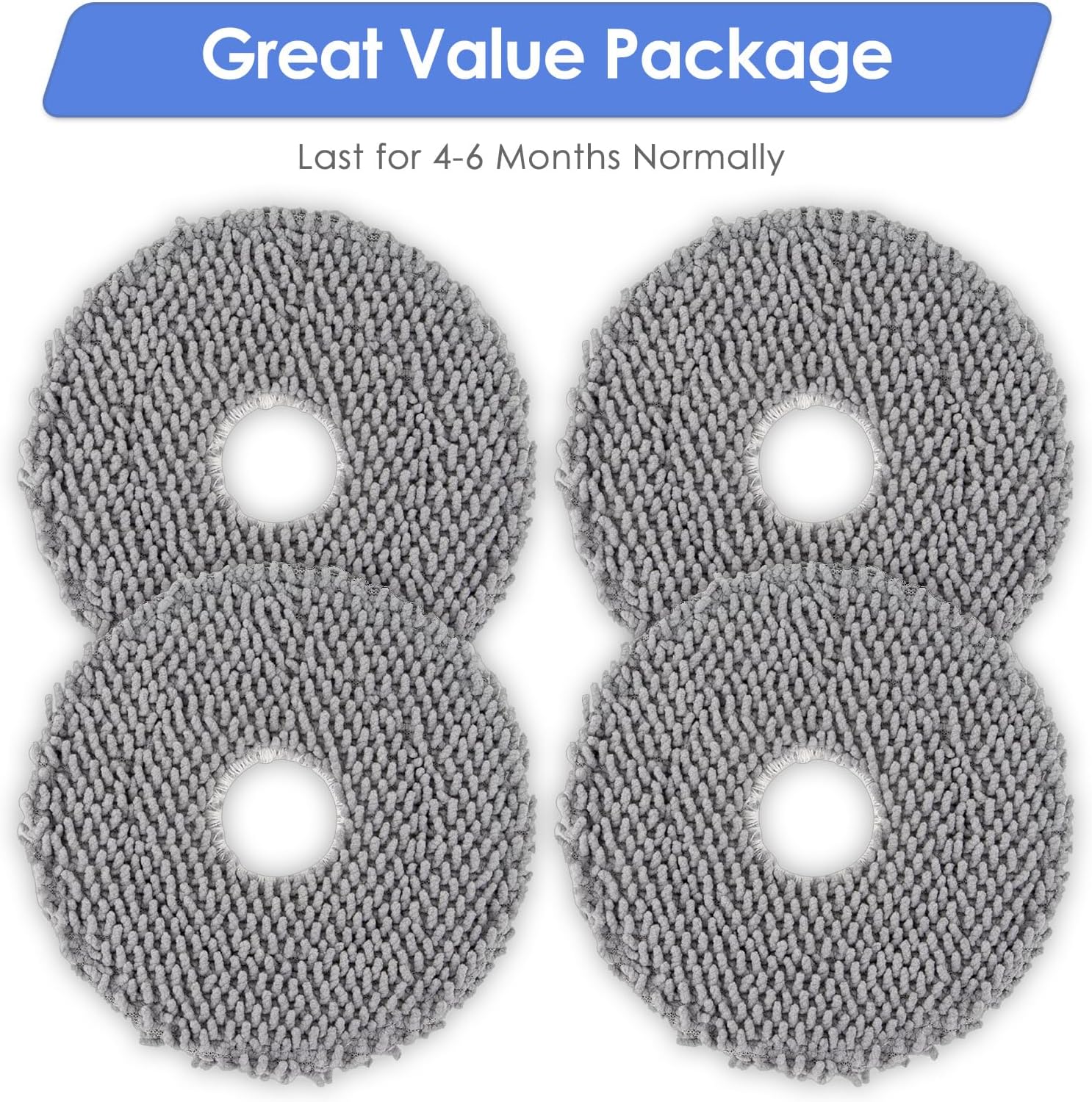 4 Pack Plus 505 Combo Mop Pads Compatible with iRobot