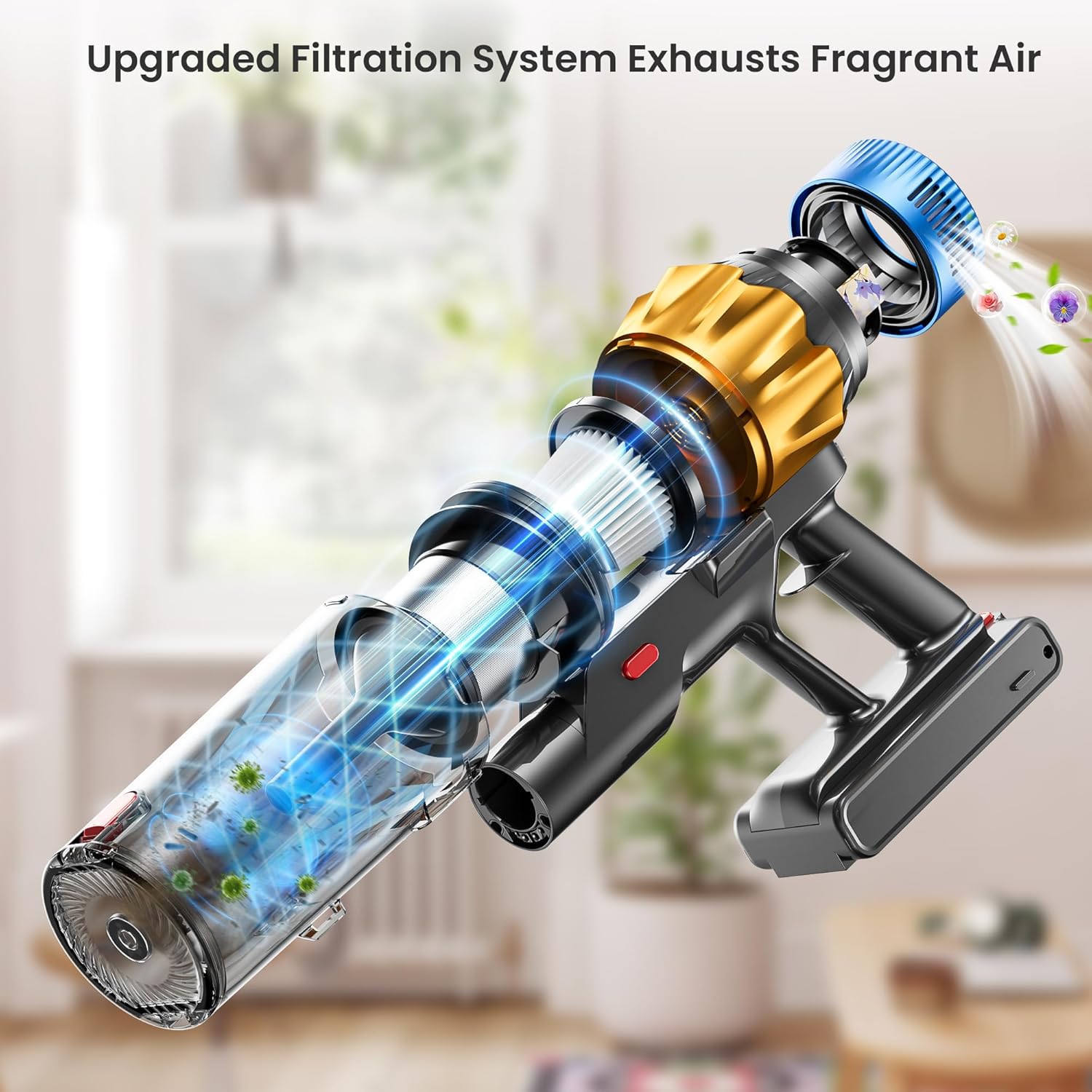 Kermoky Cordless Vacuum Cleaner 550W 45KPA 70Min