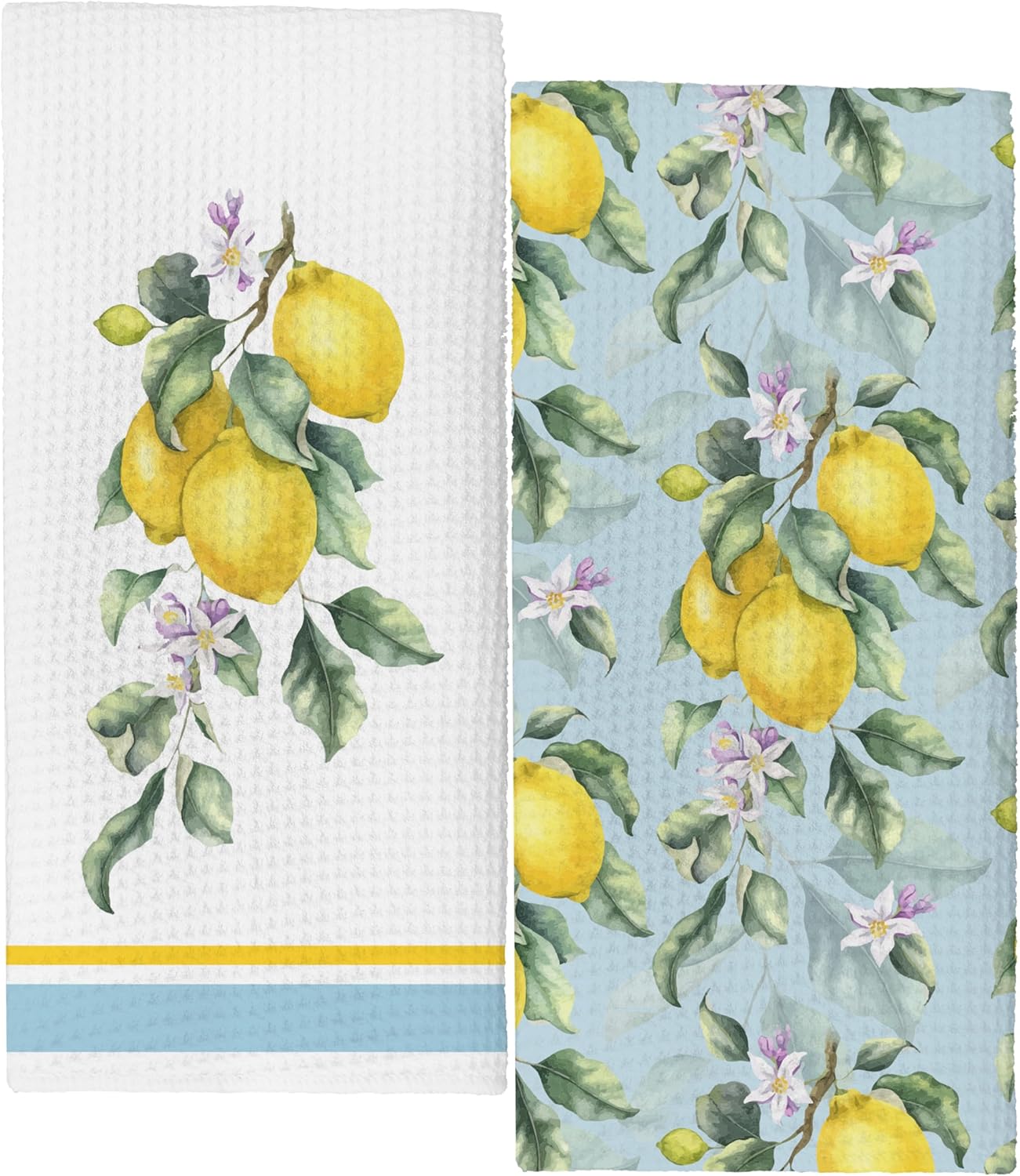 Yellow Lemon Seasonal Kitchen Towels Set of 2