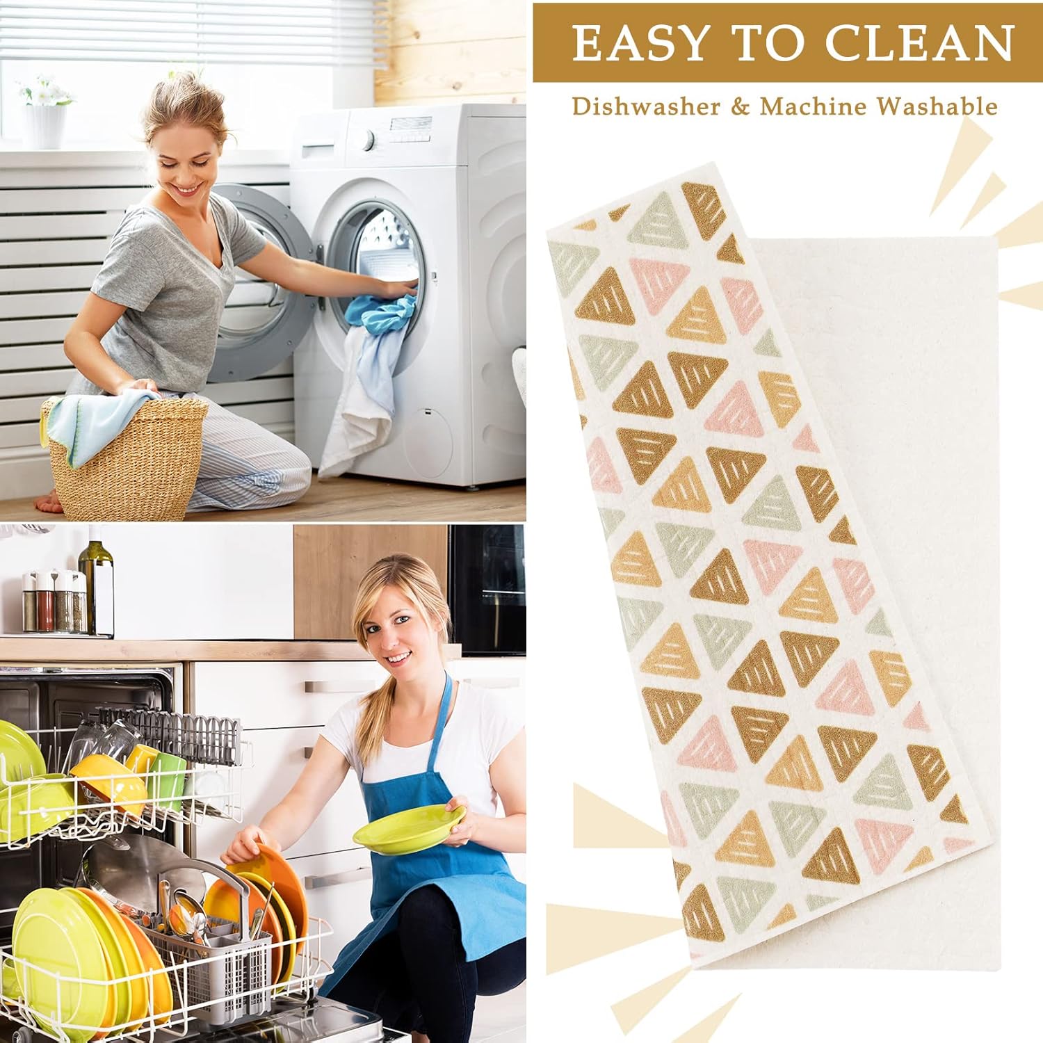 Whaline 6Pcs Boho Dish Towels for Kitchen Cleaning 1