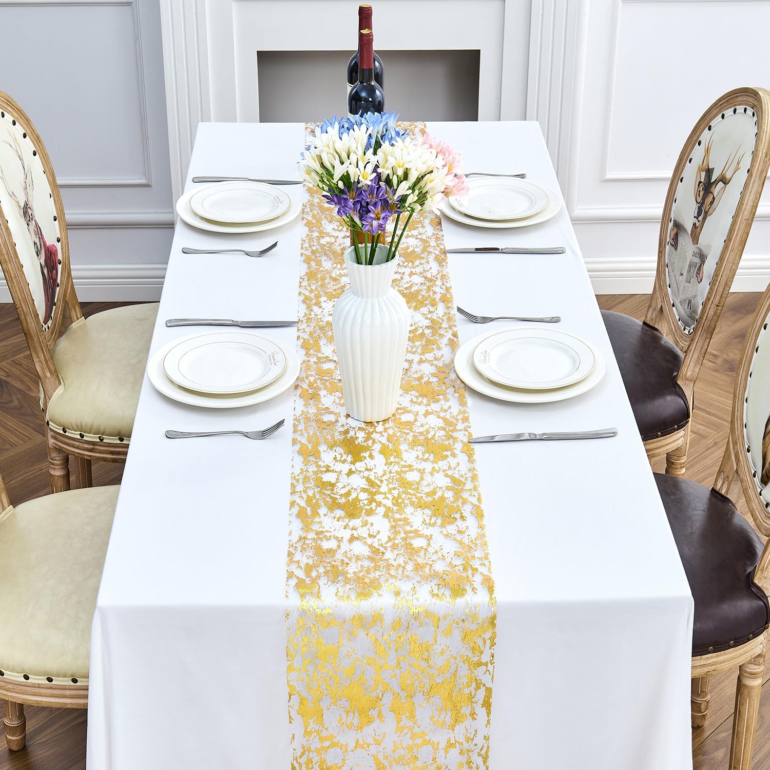 Gold Sequin Glitter Table Runner 11x49