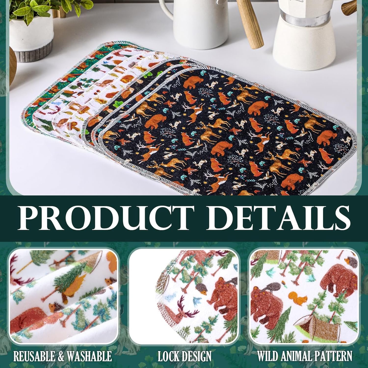 Redbaker 30 Pcs Reusable Paper Towels with Cardboard Roll