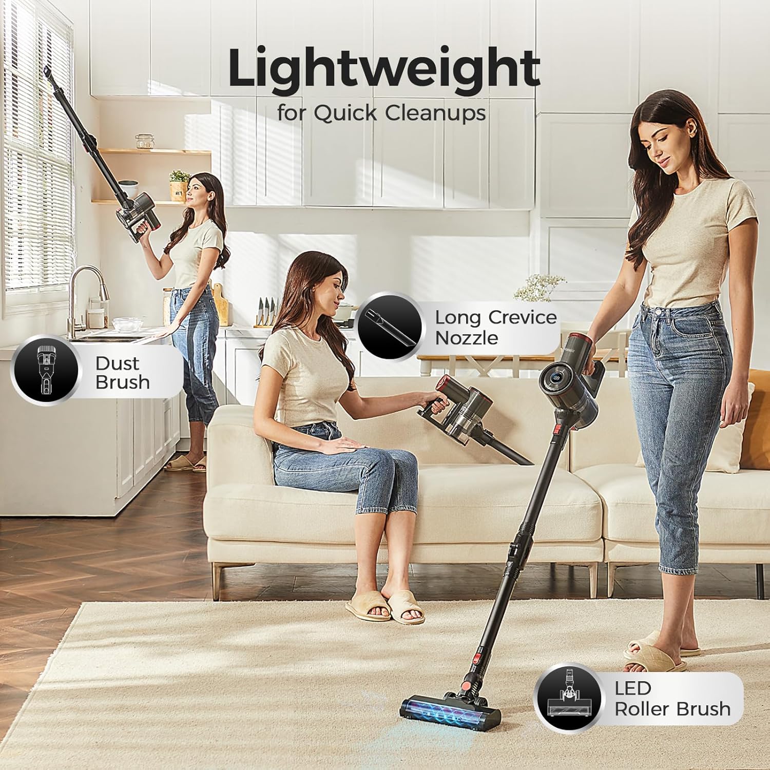 Roneair Cordless Vacuum Cleaner with Bendable Wand
