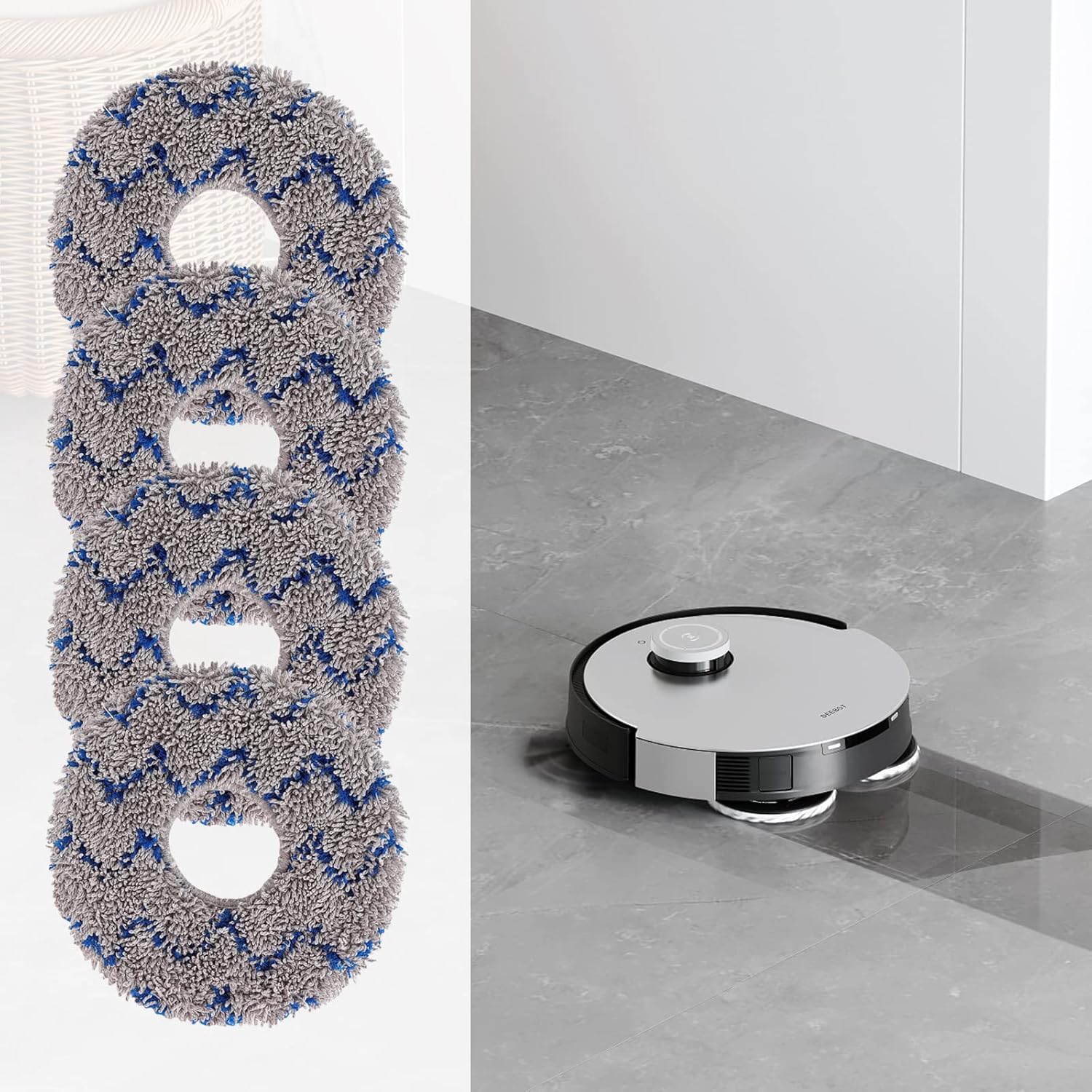 Reusable Mop Pads for Ecovacs Robot Vacuums - 4 Pack