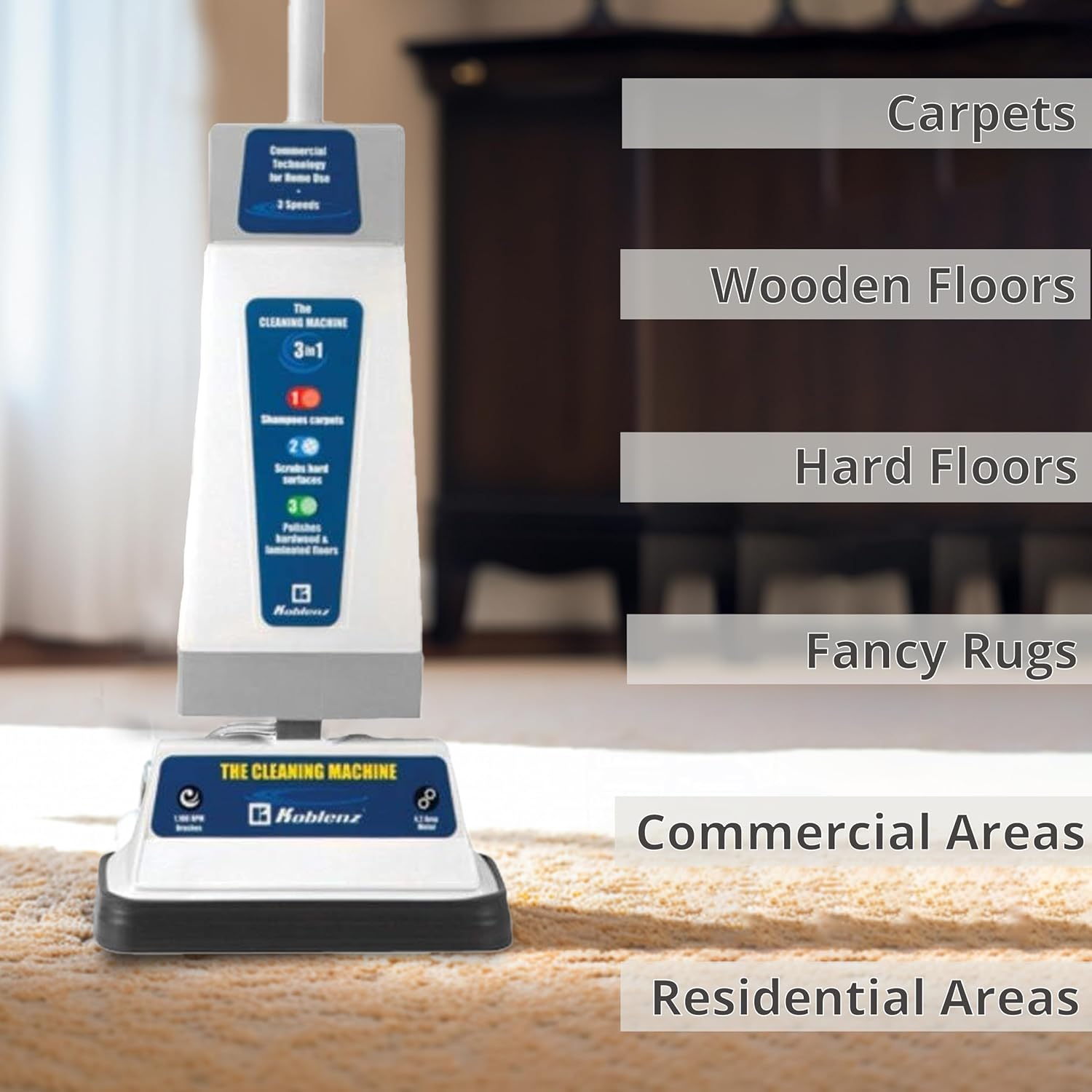 Koblenz Floor Shampooer and Polisher 3 Speeds BlueGray