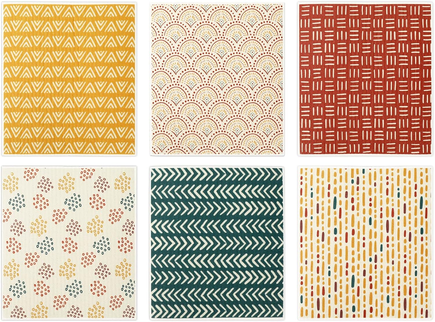 Whaline 6Pcs Boho Geometric Dish Towels