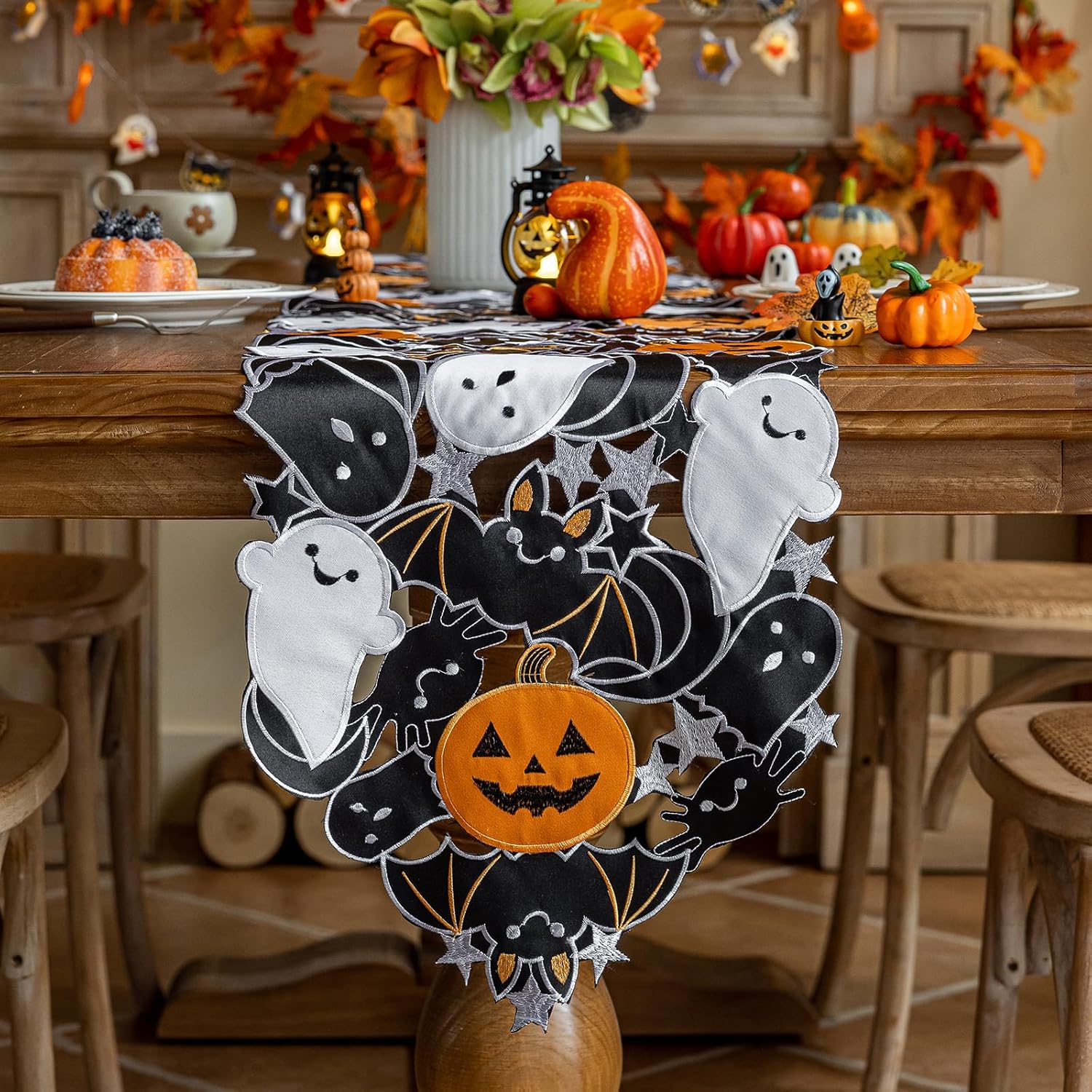 Joyfol Day Halloween Table Runner 14x59 Inch
