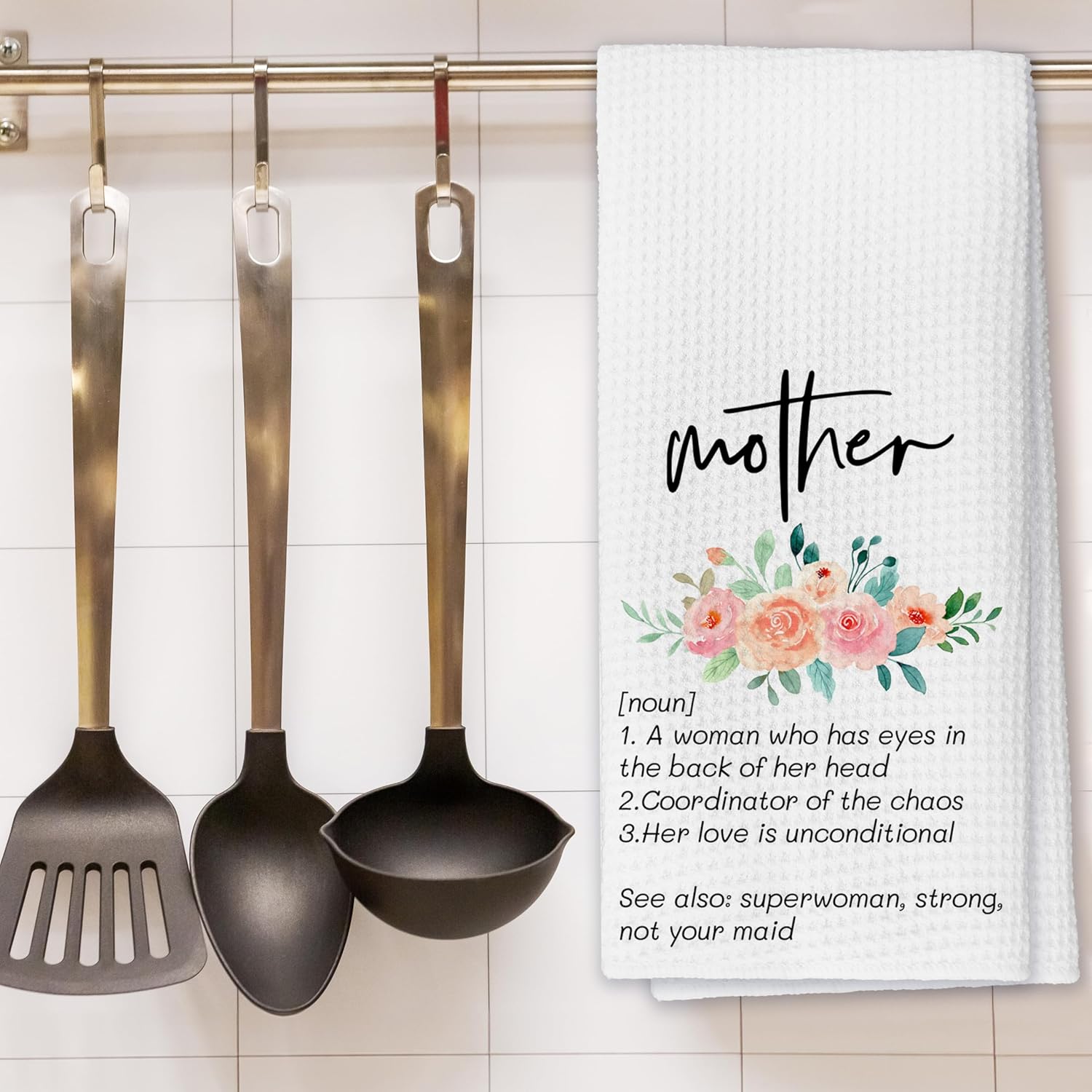 Mother Kitchen Towels Dish Cloths for Farmhouse Kitchen Bathroom 16x24 Inches