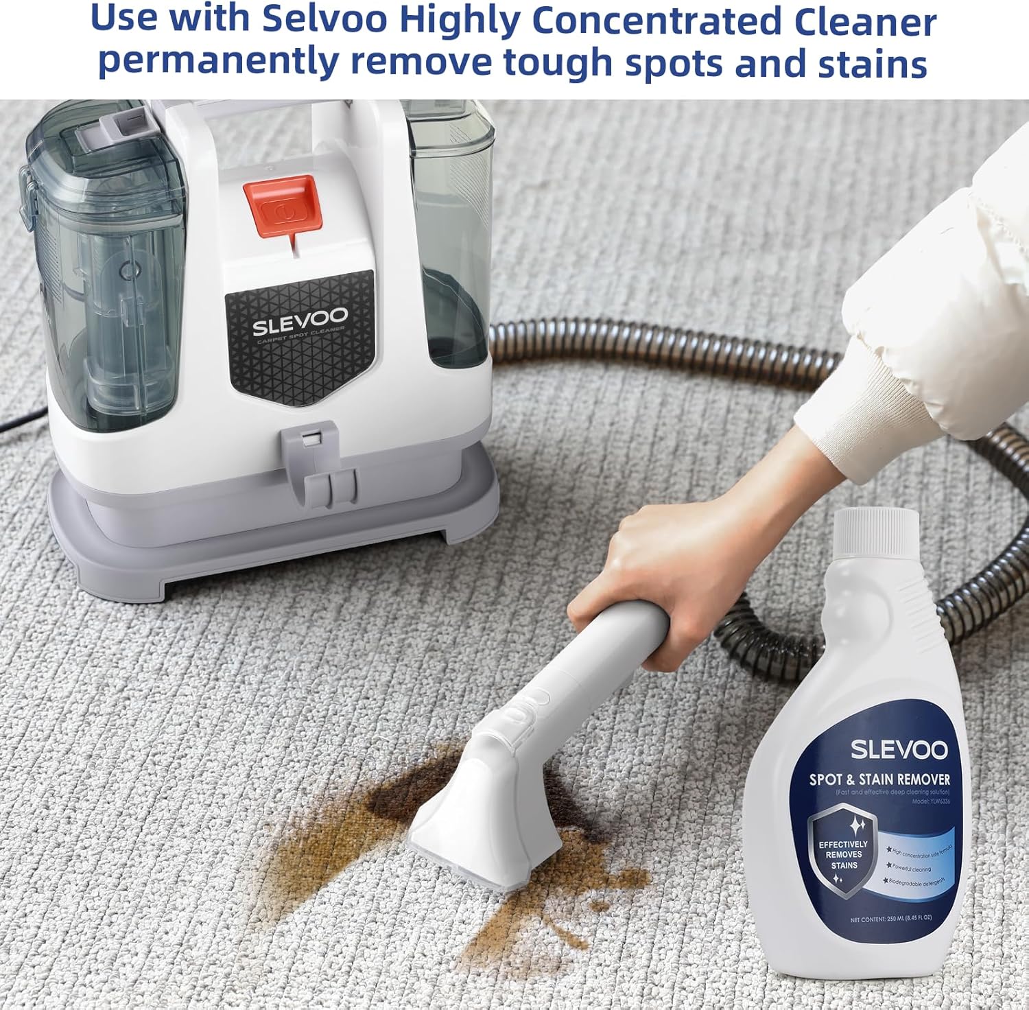 Slevoo Carpet Cleaner Machine 105Kpa Strong Suction Portable