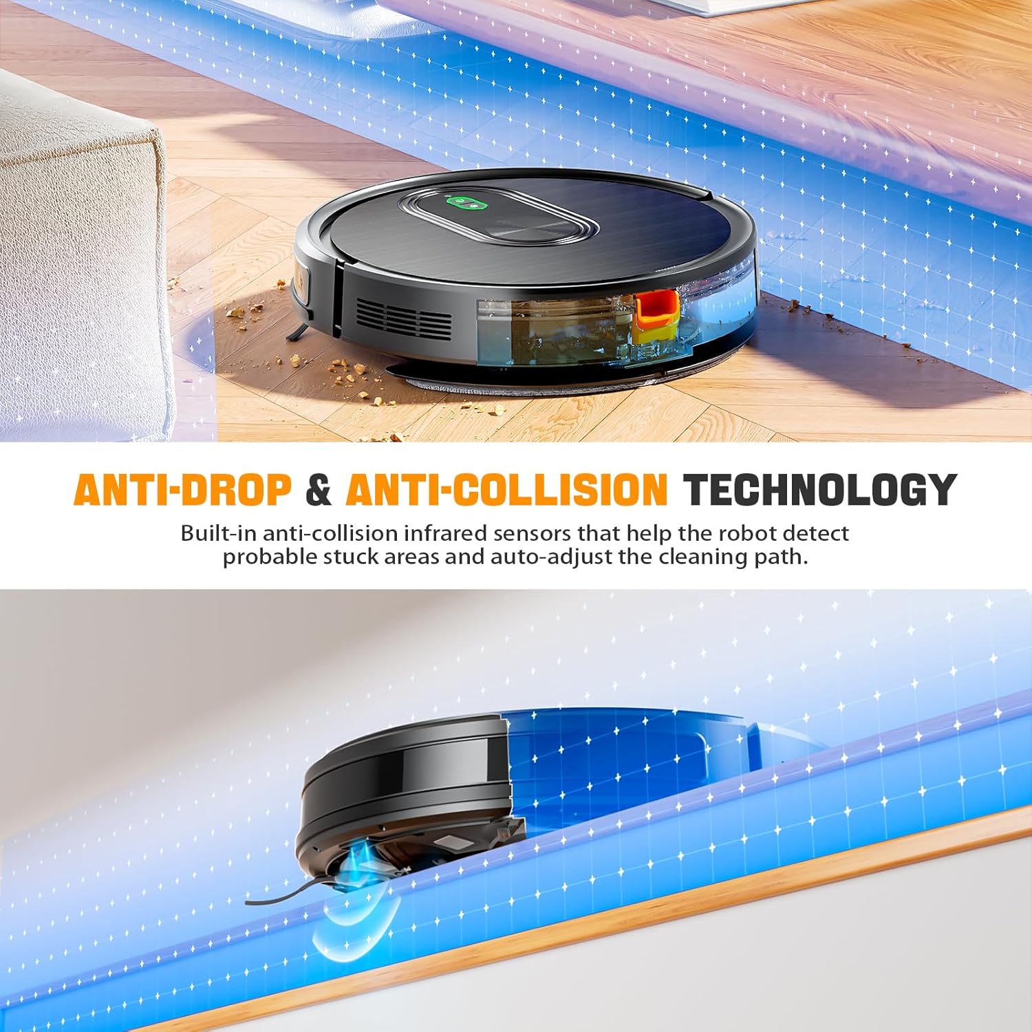 T8S Robot Vacuum and Mop Combo 2 in 1 with 3200Pa Suction