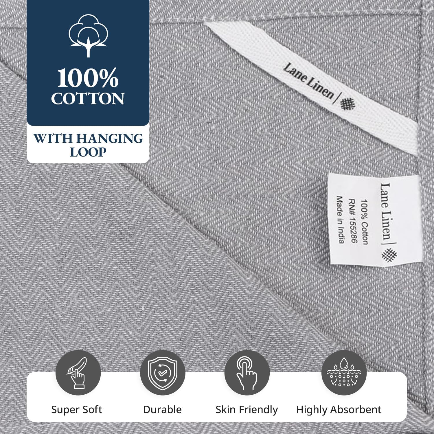 Lane Linen Kitchen Towel Set 12 Pack 14x25 Inch Tea Towels