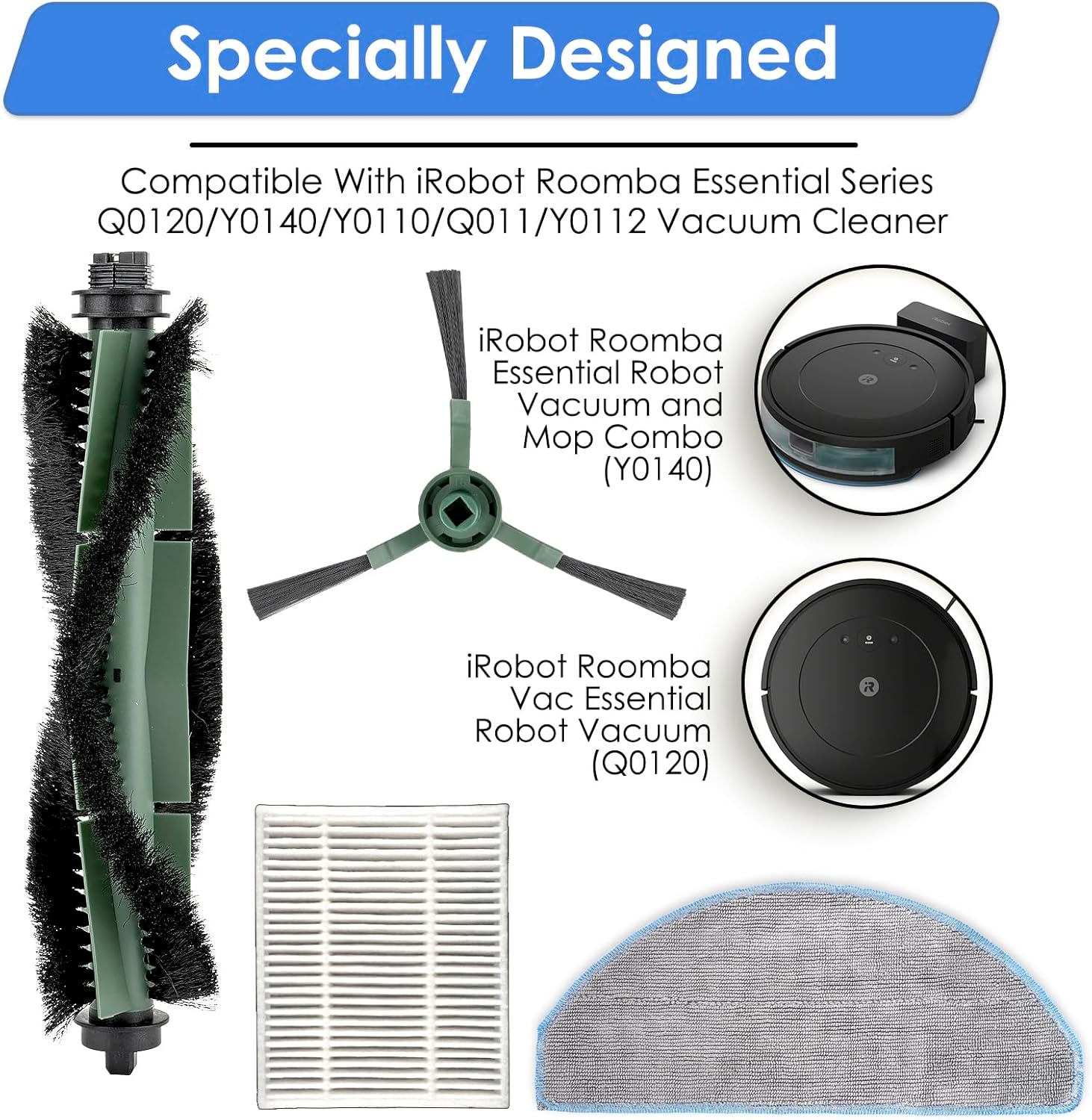 33 Pack Y0140 Replacement Parts for iRobot Roomba Vacuum and Mop Combo