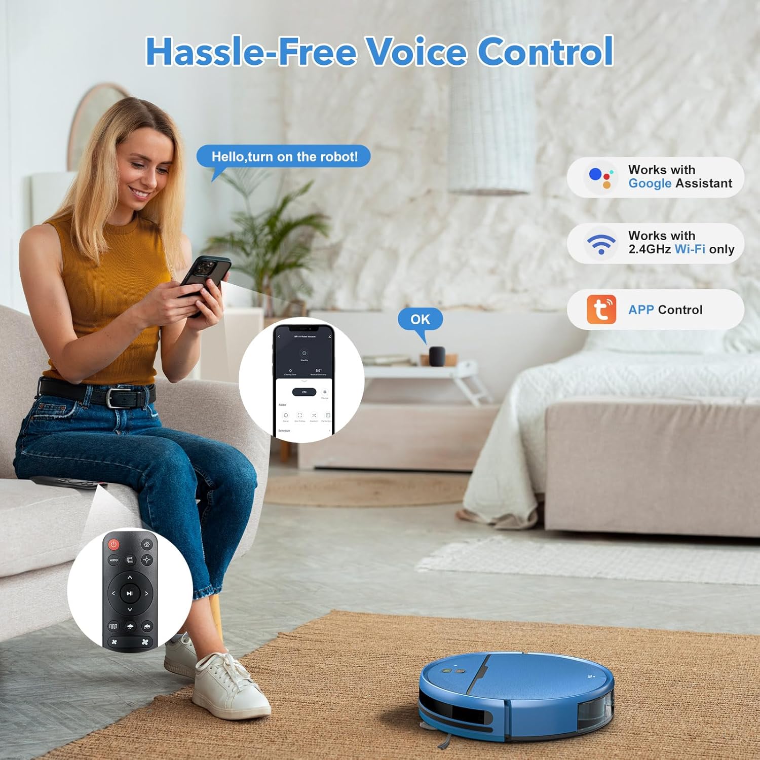 iMartine 2-In-1 Robot Vacuum and Mop Combo with WiFi and App