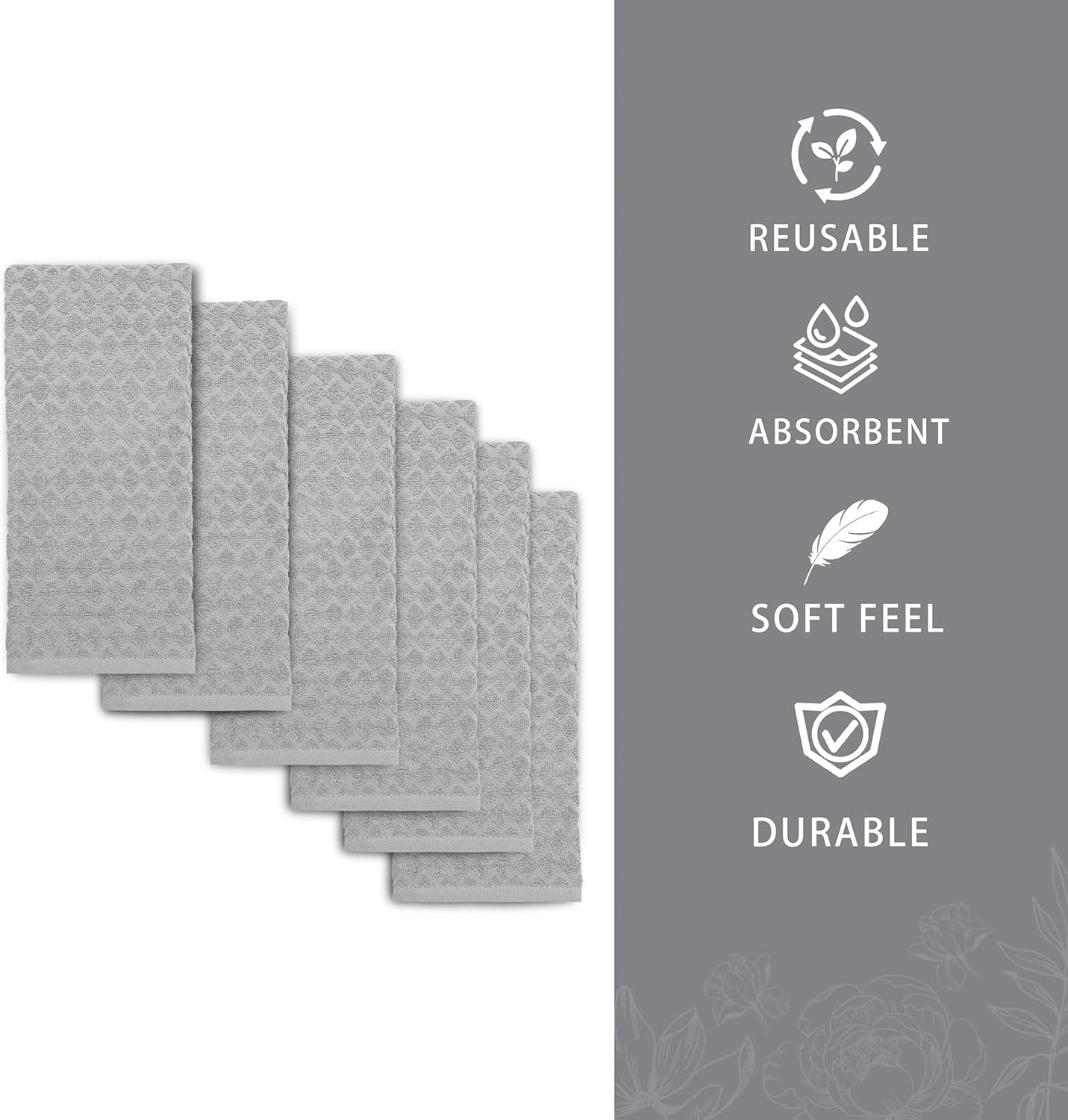 Pack of 6 Super Plush Dish Towels 18x28