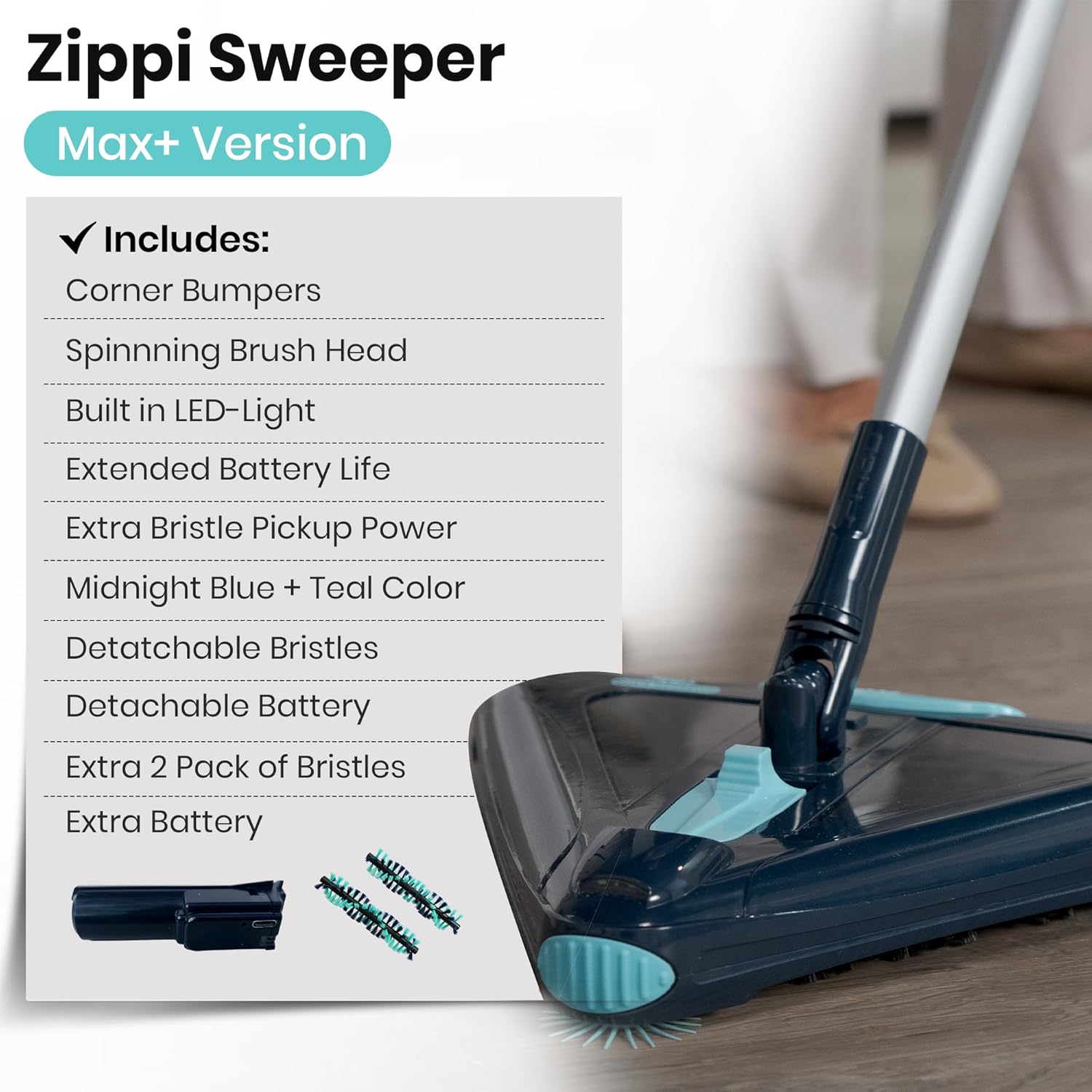 Zippi Sweeper Max Plus 2025 Lightweight Cordless Sweeper