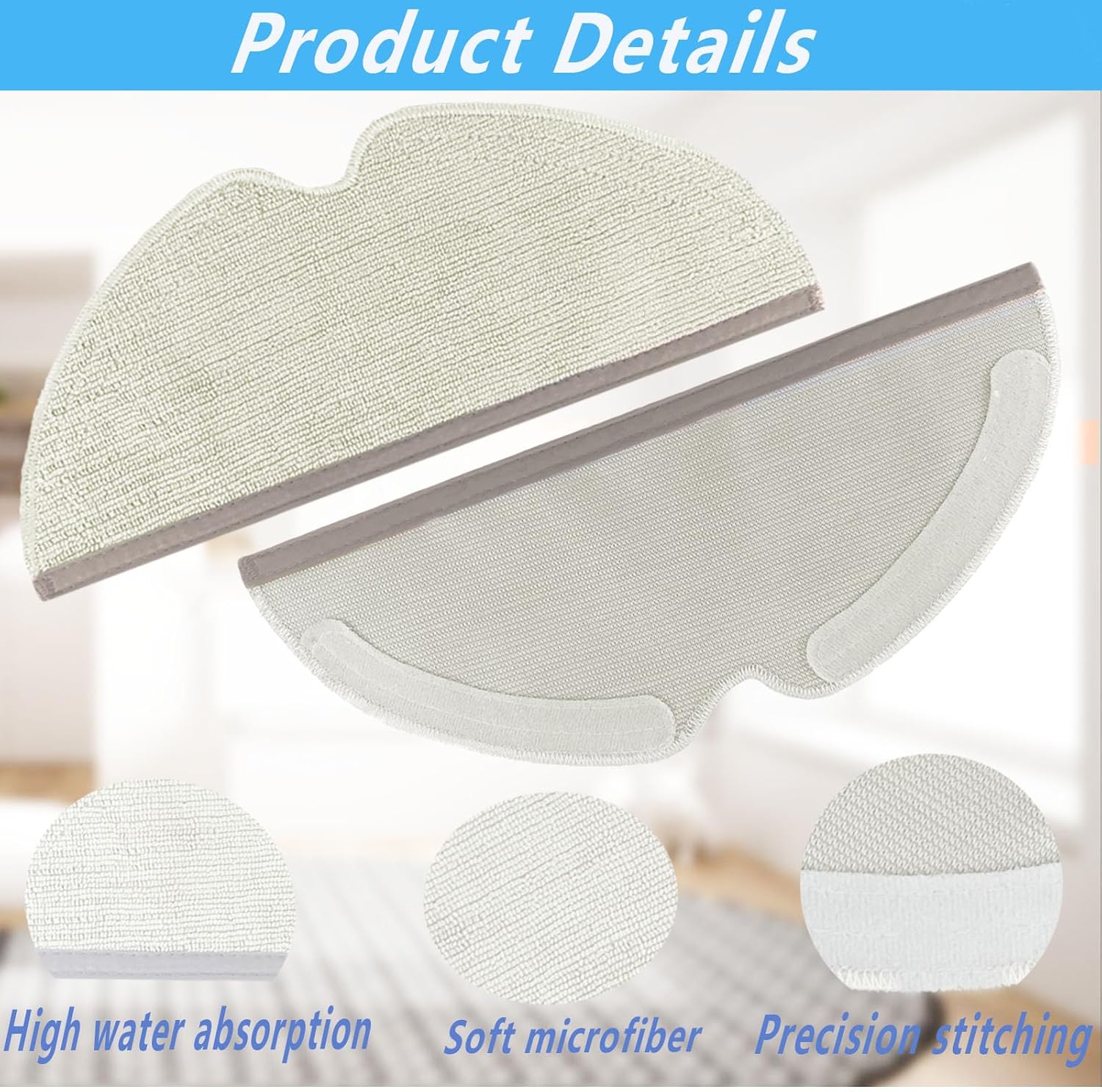 8 Pack Vacuum Mop Replacement Pads for Xiaomi Robots