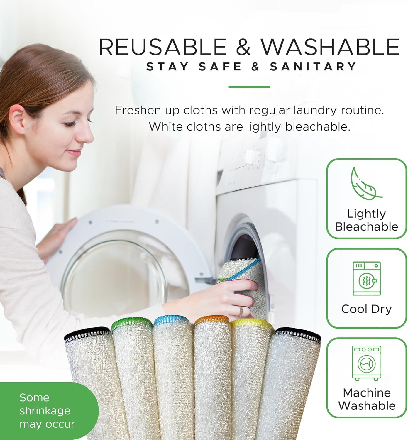 Whiffkitch Dishcloths Towels 6 Pack Multi Color