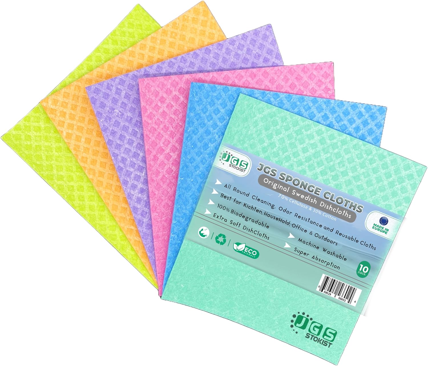 Premium Quality Swedish Sponge Dishcloths 10 Pack