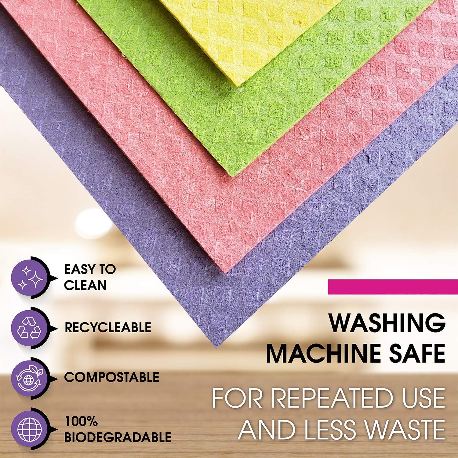 Pink Rhino Labs Swedish Dishcloths 10-Pack Reusable Cleaning Cloths